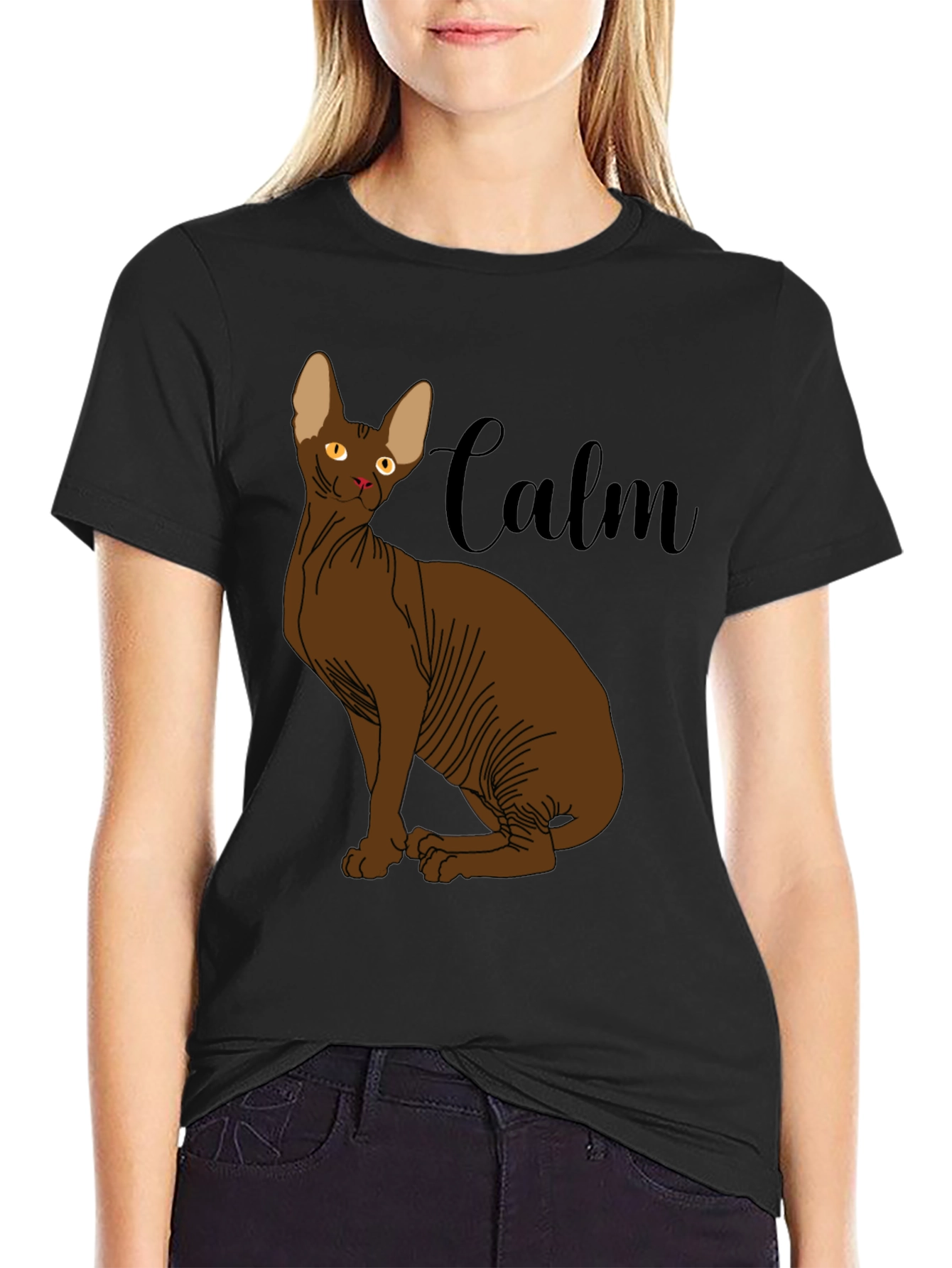 Calm Cat T-Shirt - Sphinx Cat Graphic Tee