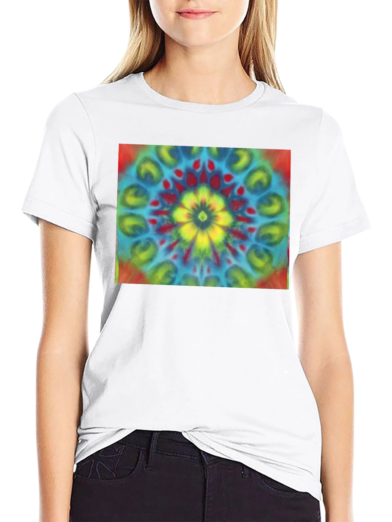 Tie-Dye Mandala Graphic Tee - Retro Style