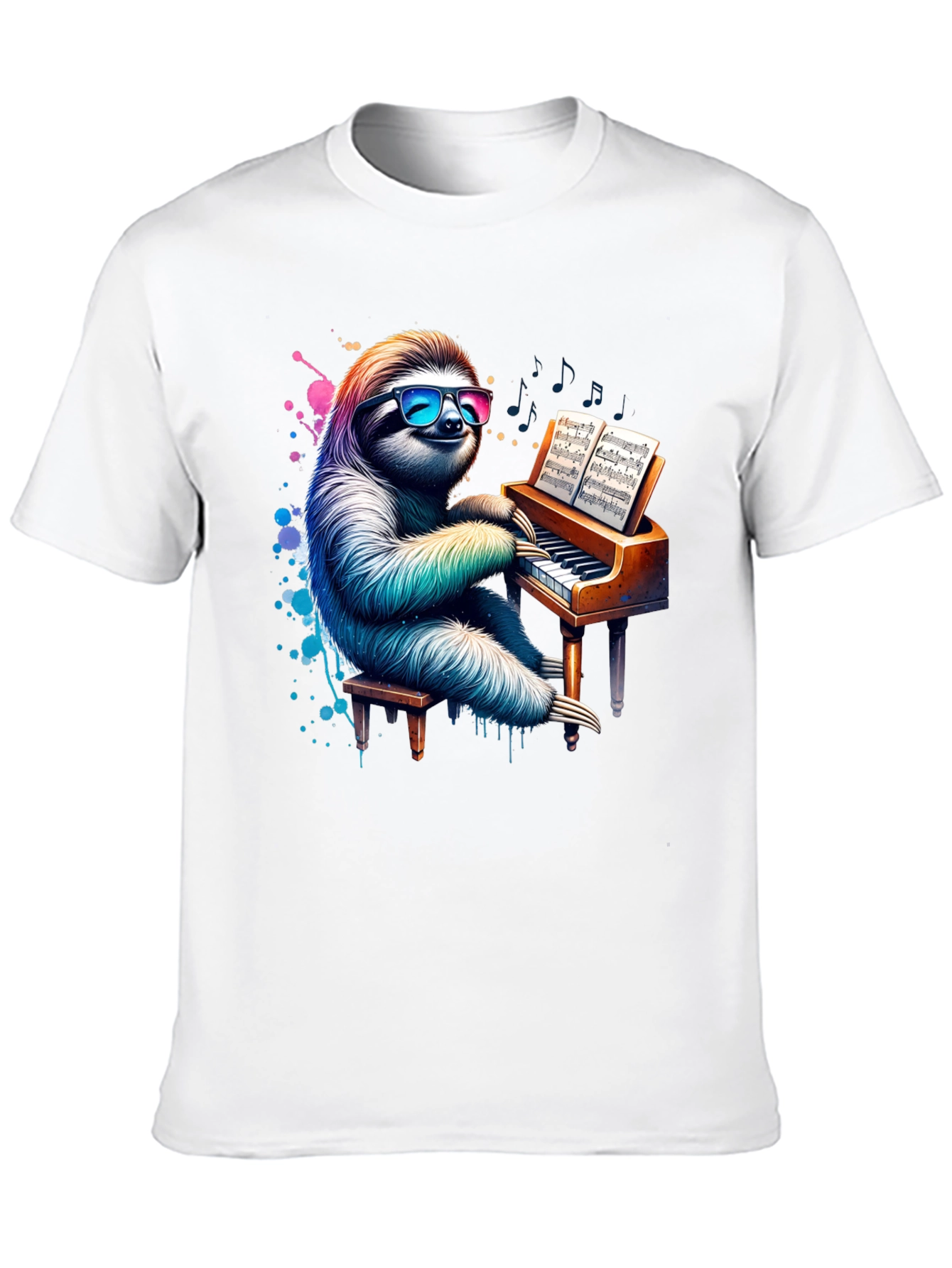 Sloth Pianist Graphic T-Shirt - Cool & Unique Design