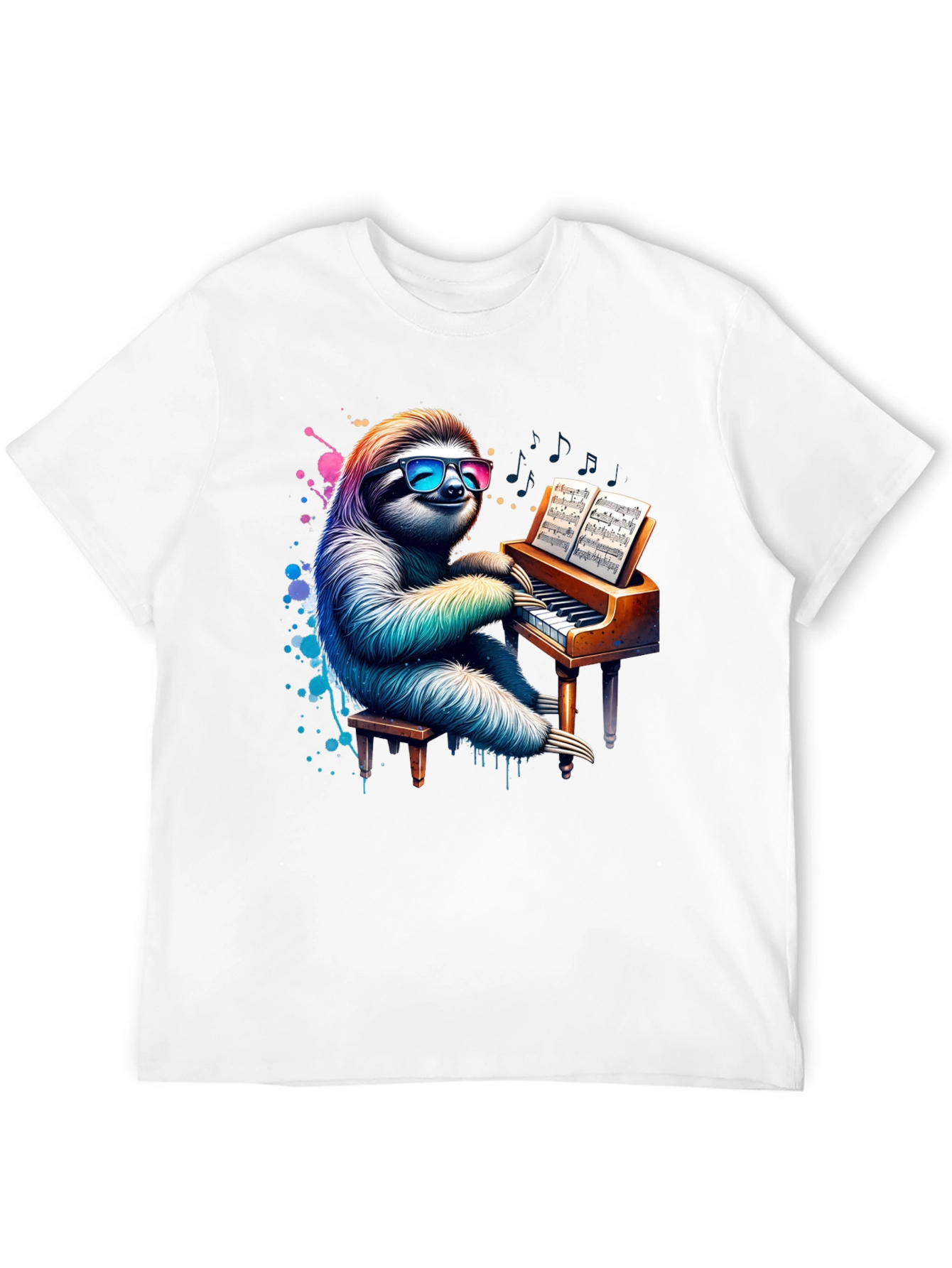 Sloth Pianist Graphic T-Shirt - Cool & Unique Design