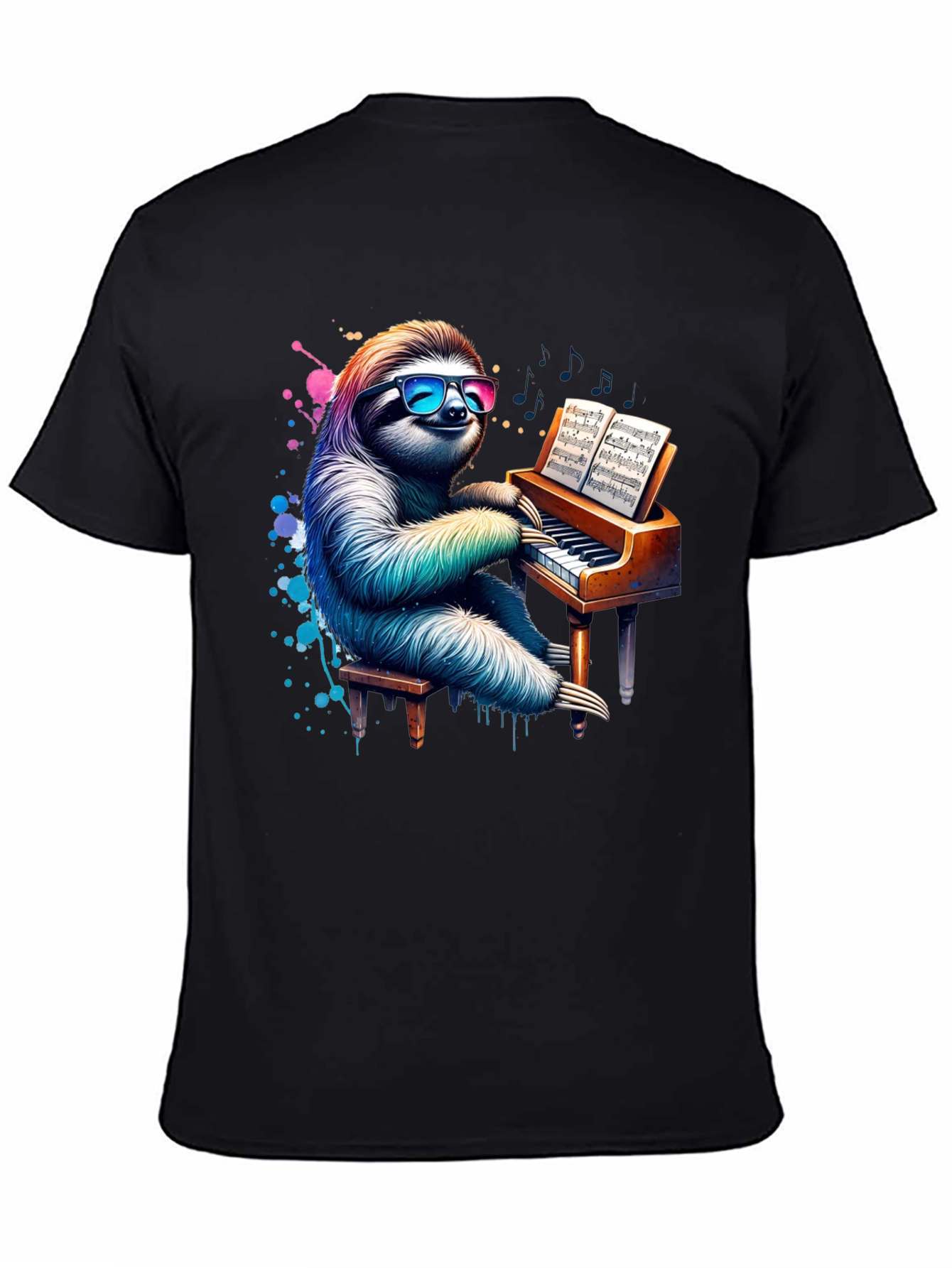 Sloth Pianist Graphic T-Shirt - Cool & Unique Design