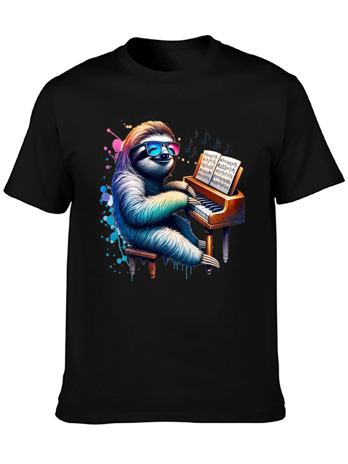 Sloth Pianist Graphic T-Shirt - Cool & Unique Design