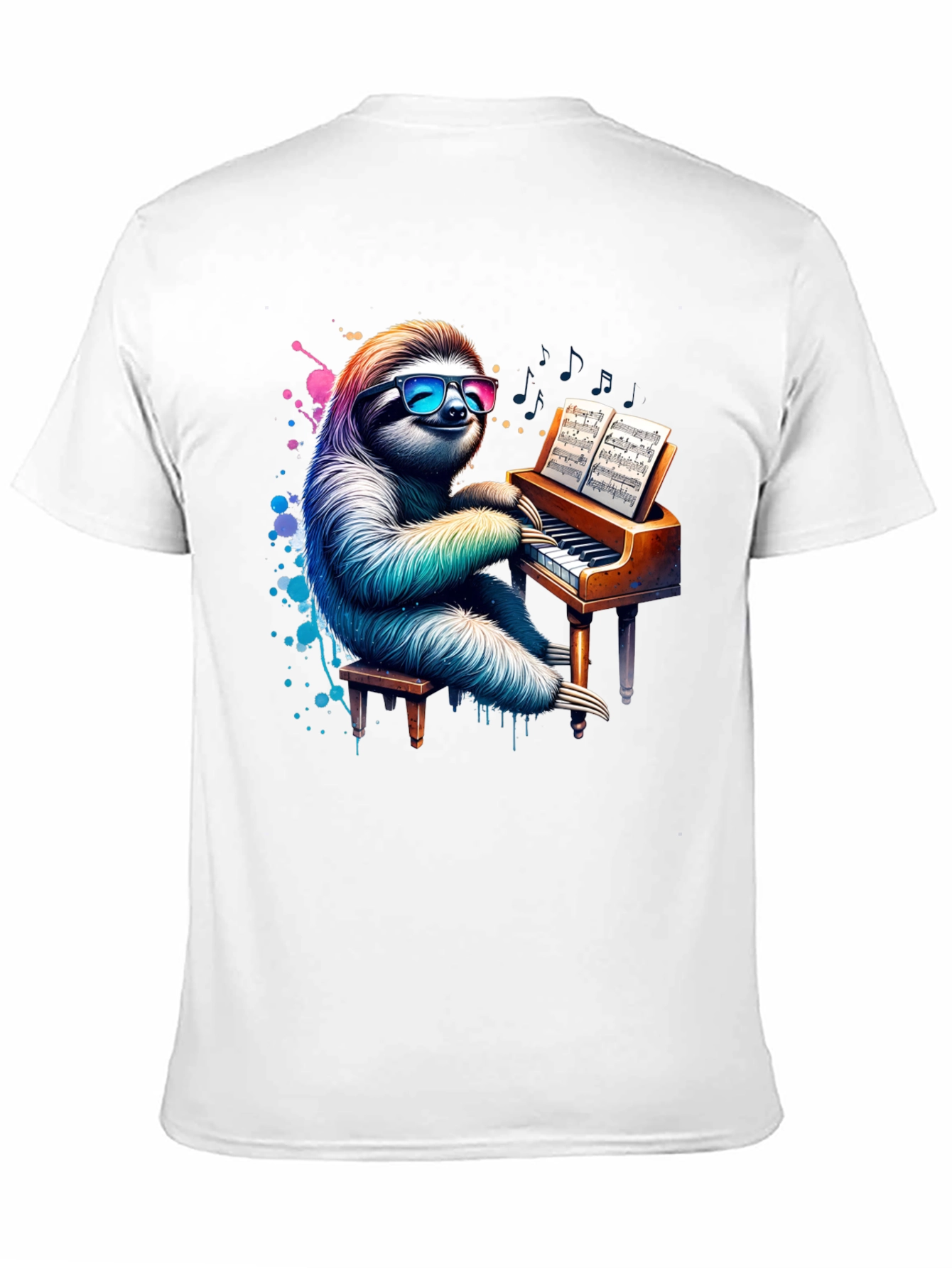 Sloth Pianist Graphic T-Shirt - Cool & Unique Design