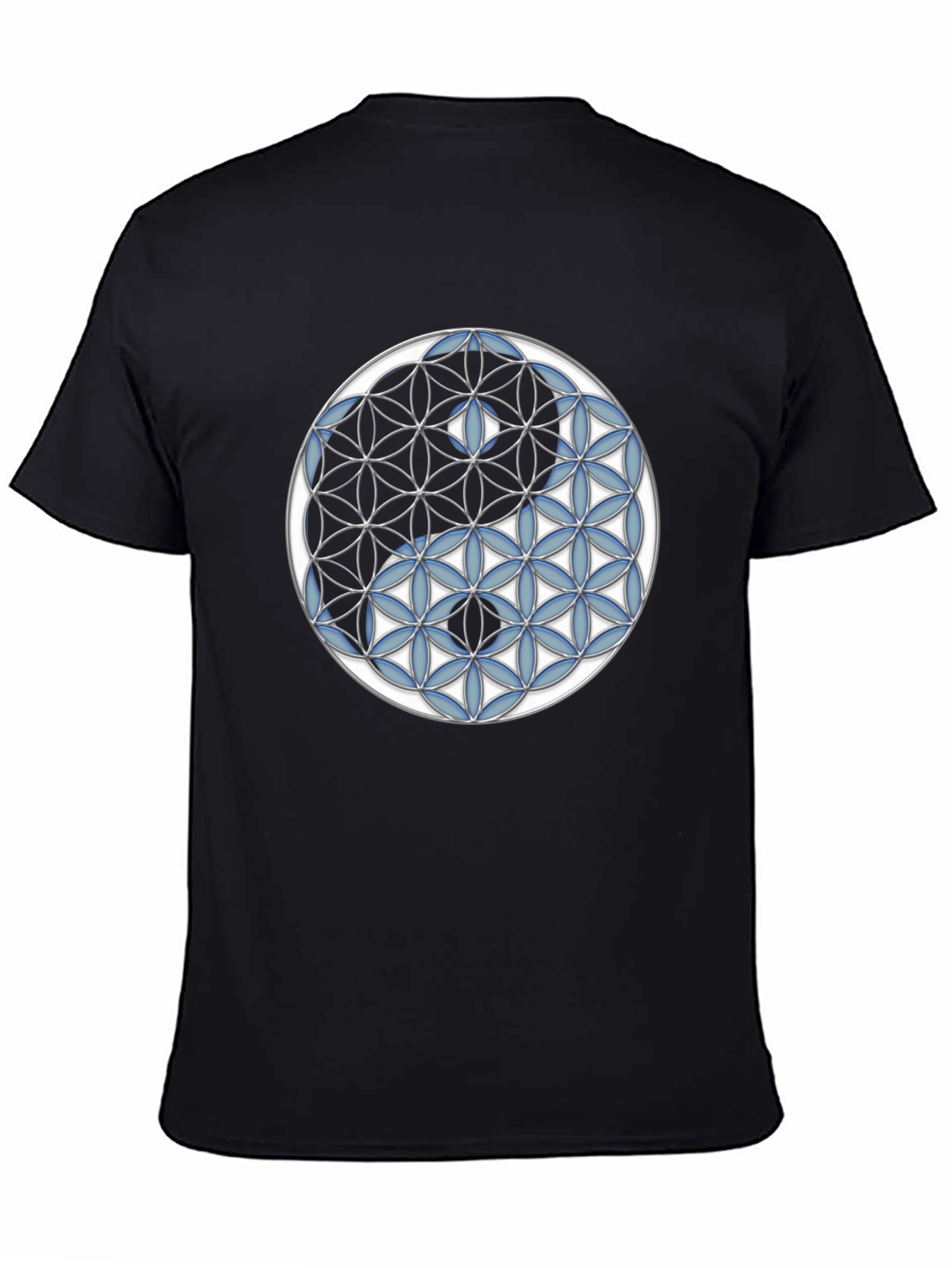 Yin Yang Flower of Life Graphic Tee - Black