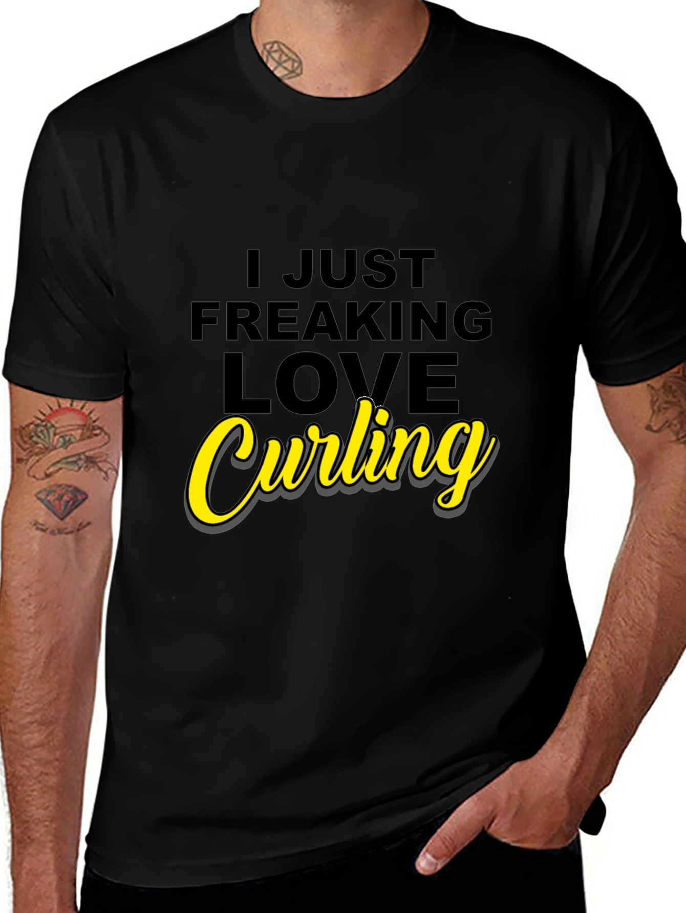 I Love Curling Graphic T-Shirt