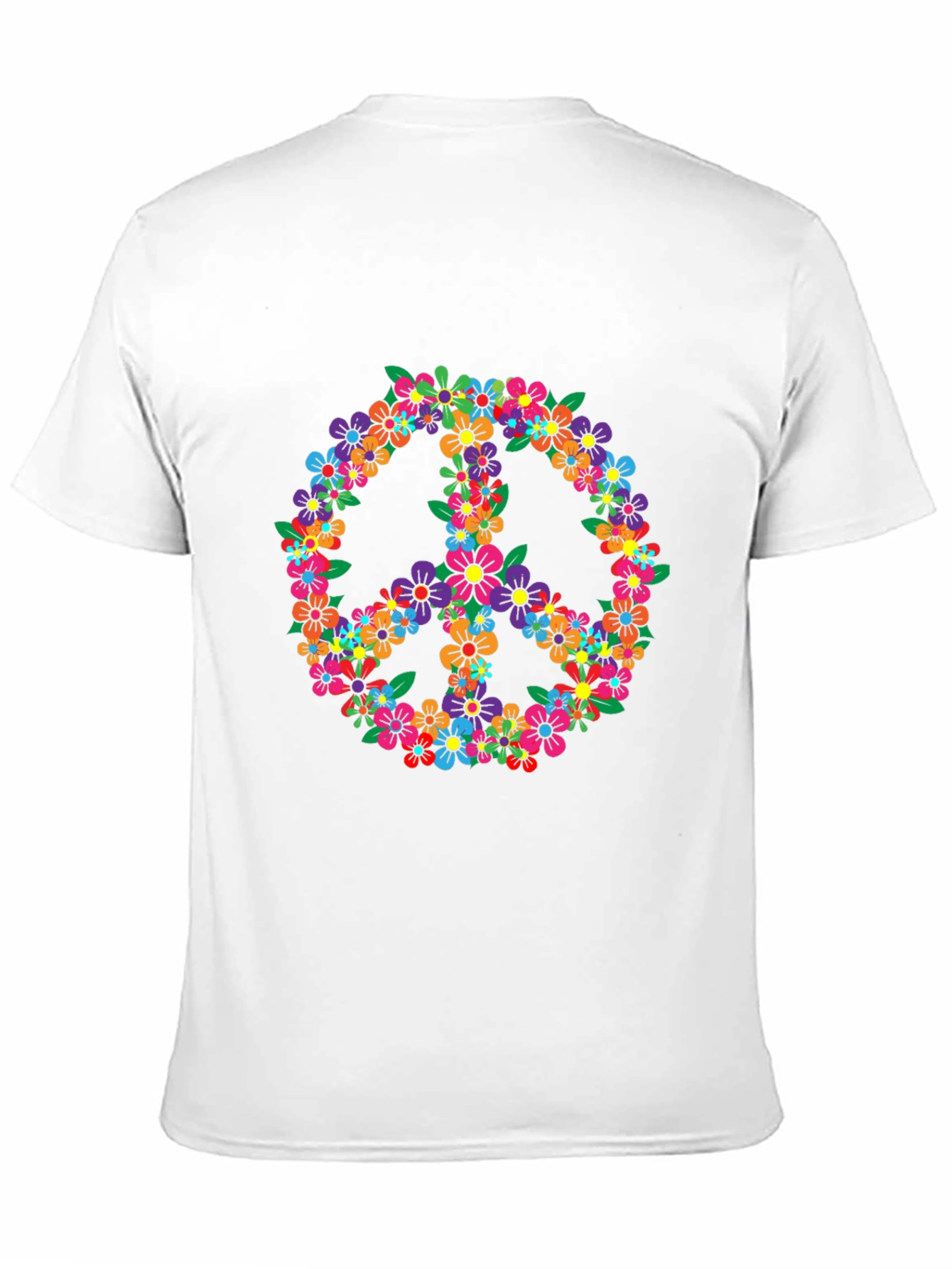 Floral Peace Sign Graphic T-Shirt