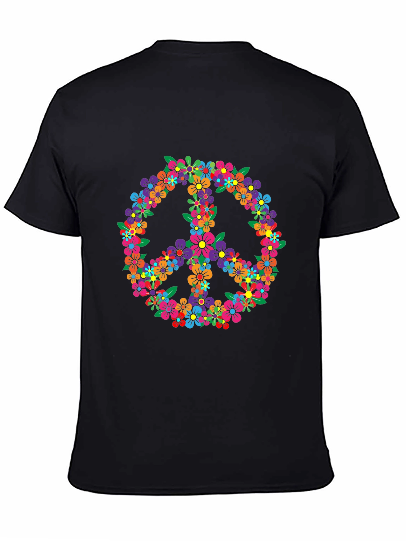Floral Peace Sign Graphic T-Shirt