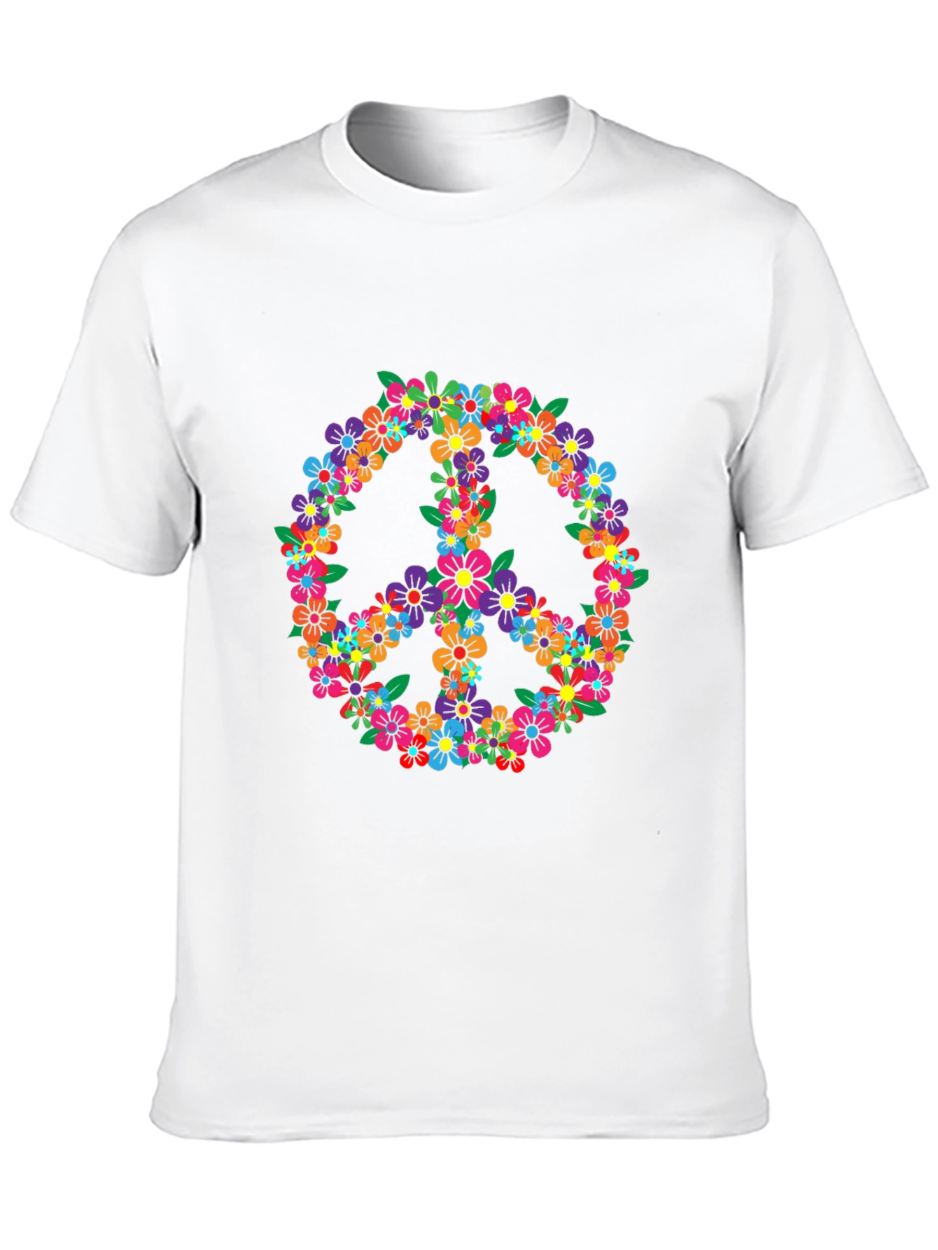 Floral Peace Sign Graphic T-Shirt