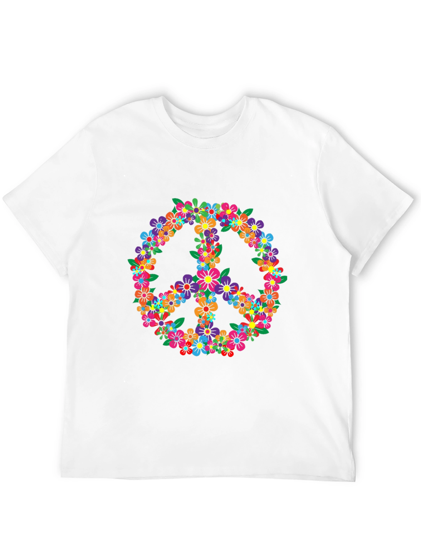 Floral Peace Sign Graphic T-Shirt