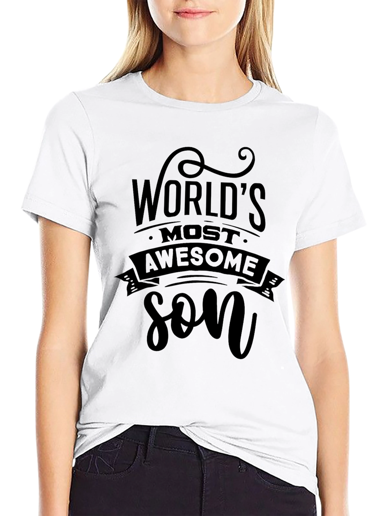 Worlds Most Awesome Son Black T-Shirt