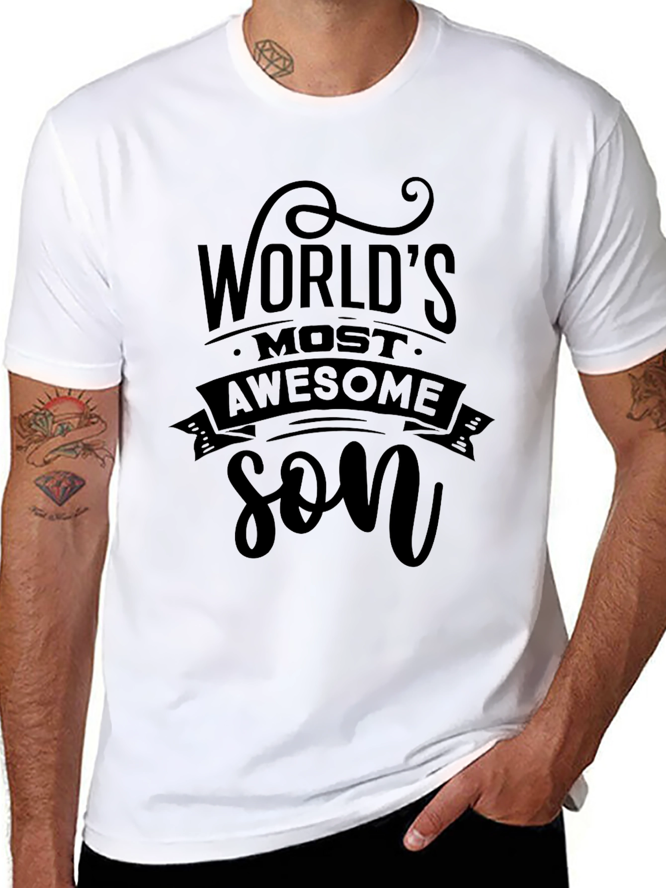 Worlds Most Awesome Son Black T-Shirt