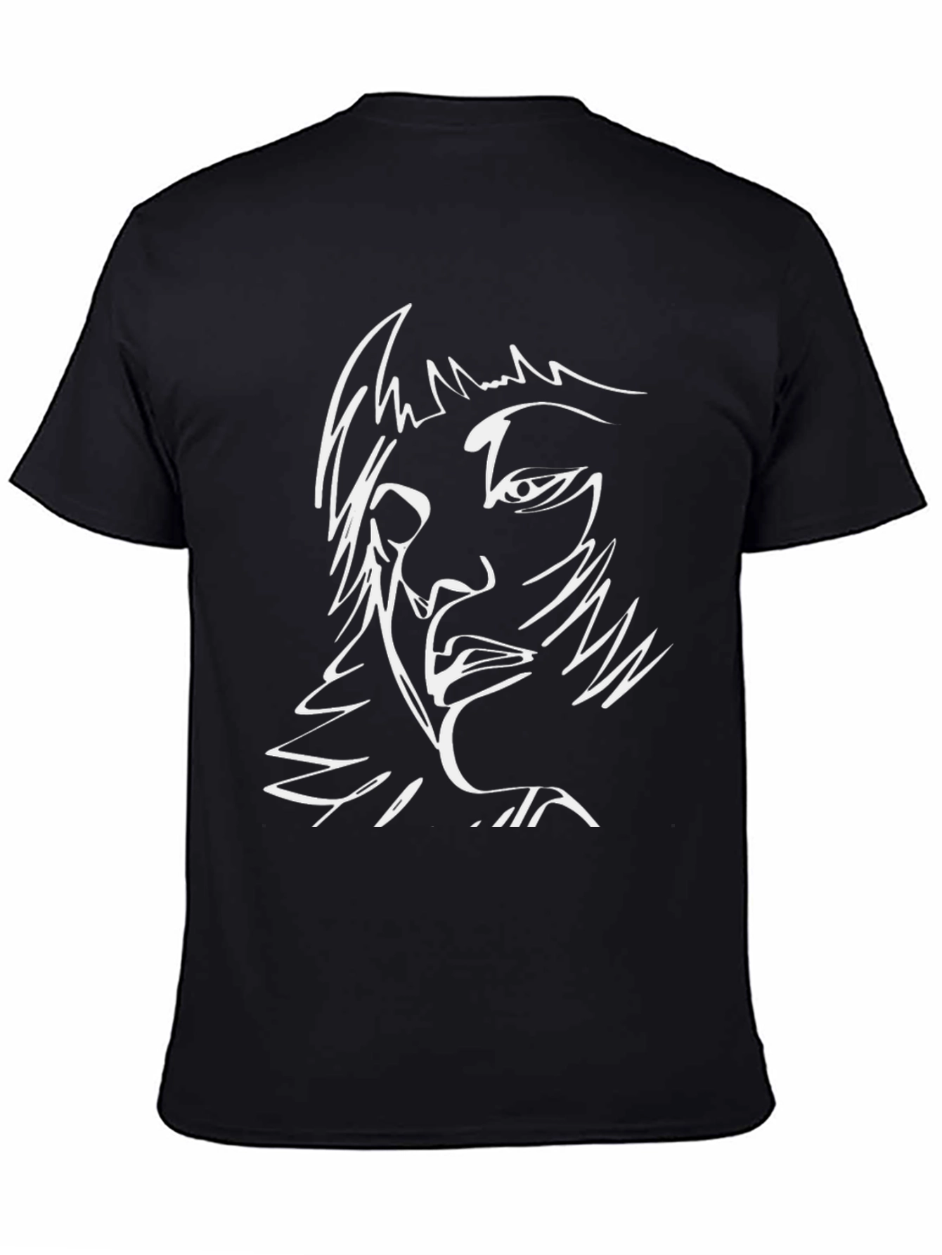 Abstract Face Graphic Tee - Mens Black T-Shirt