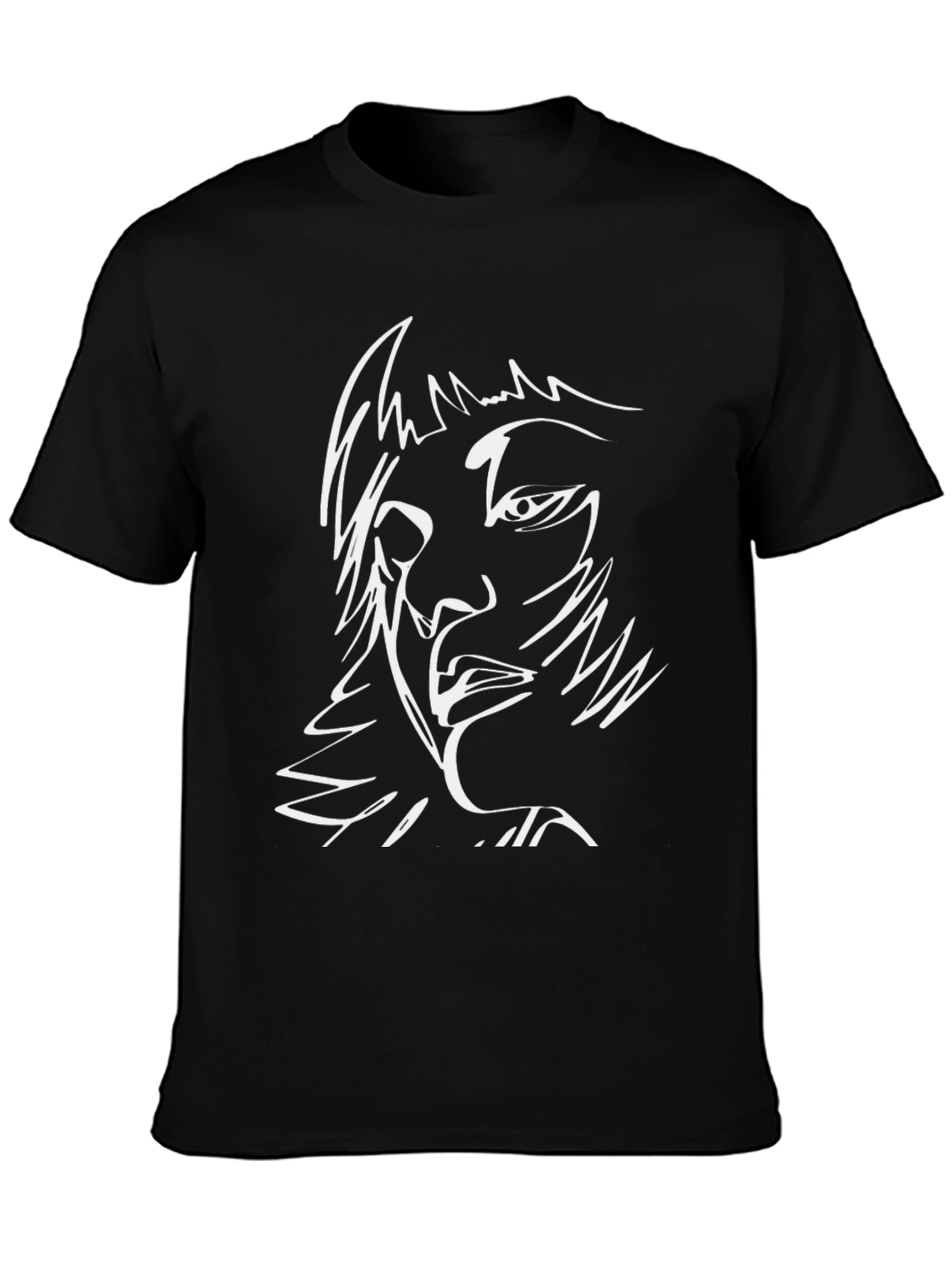 Abstract Face Graphic Tee - Mens Black T-Shirt