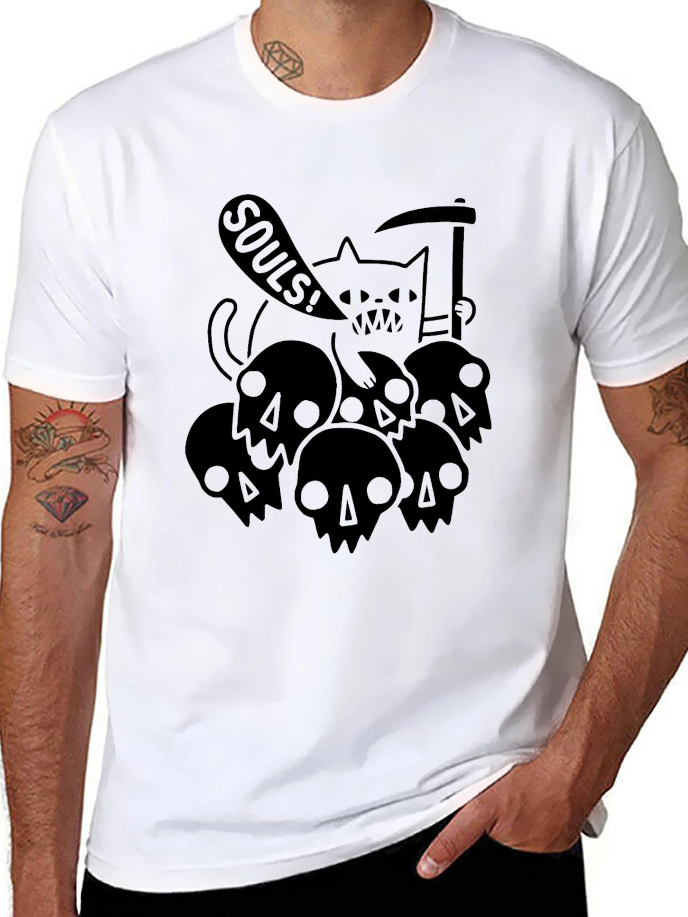 Grim Reaper Cat Souls T-Shirt