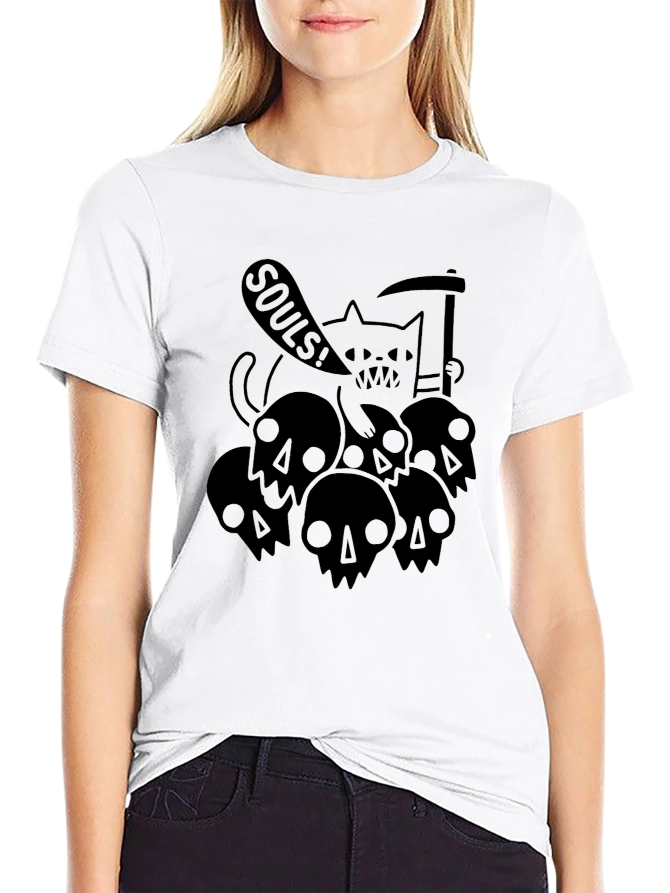 Grim Reaper Cat Souls T-Shirt