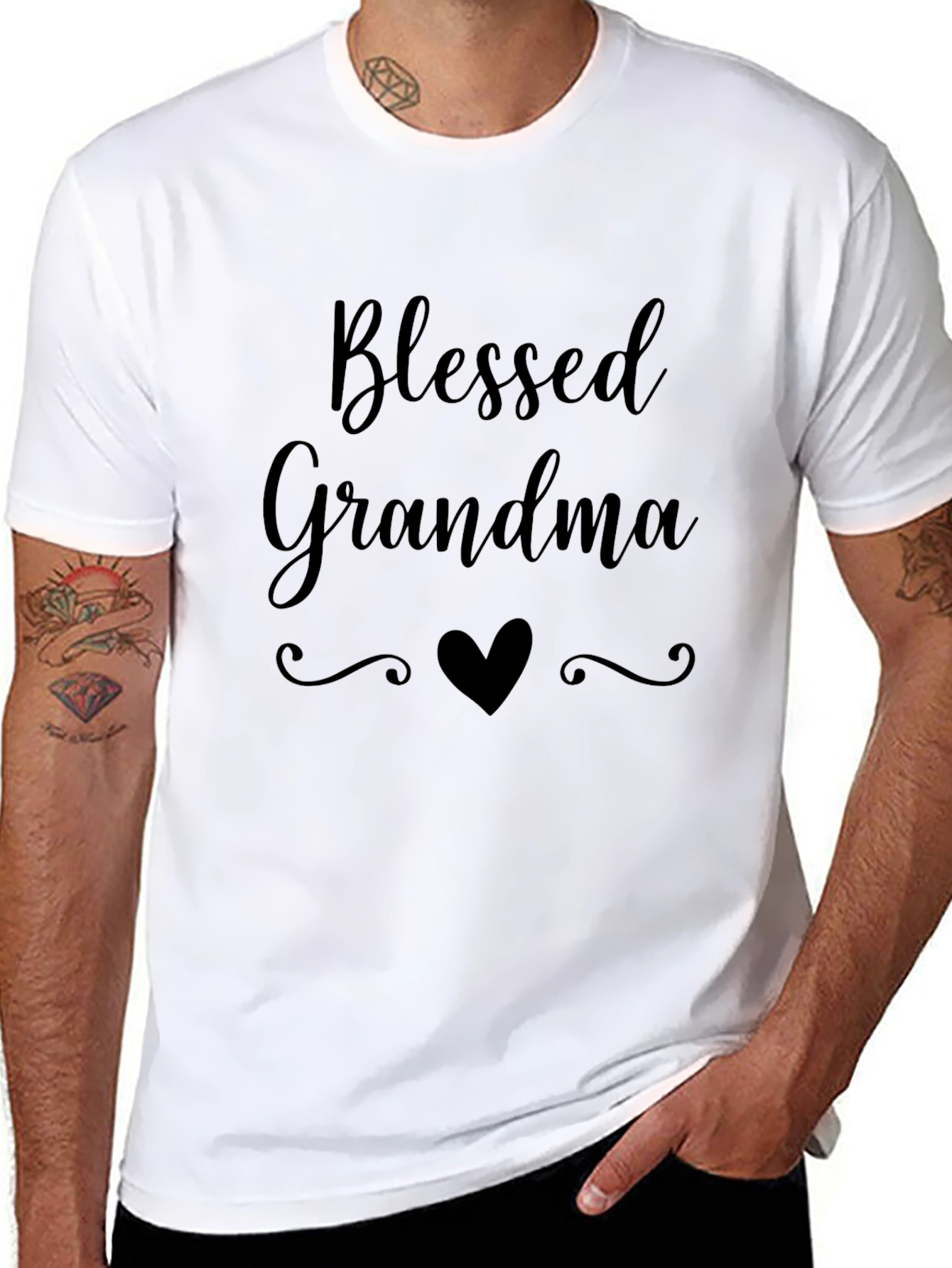 Blessed Grandma Graphic Tee - Heart Design