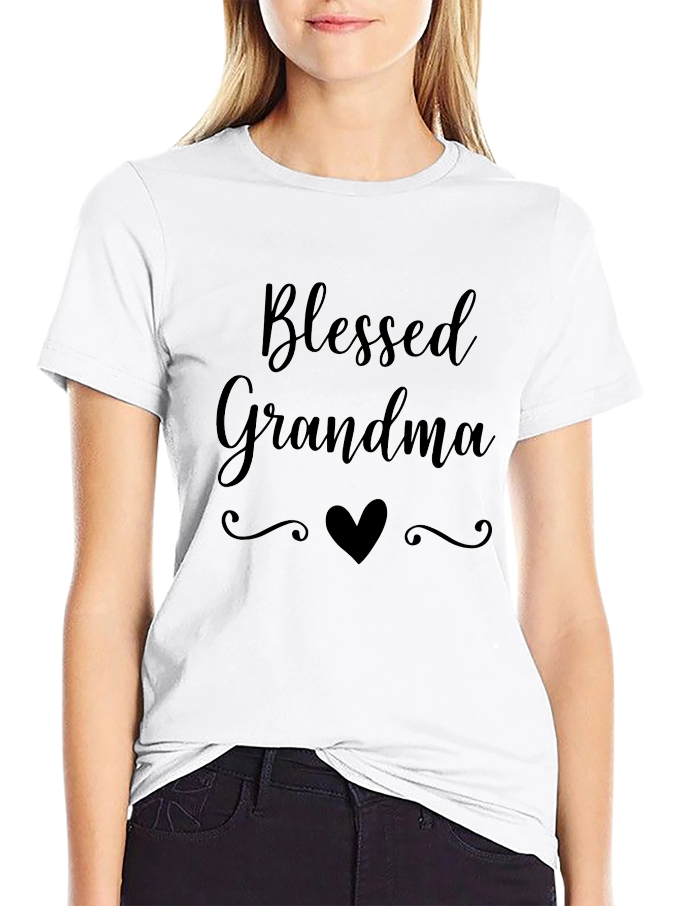 Blessed Grandma Graphic Tee - Heart Design