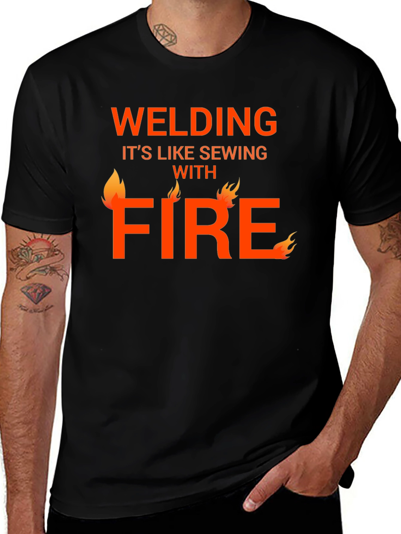 Welding Like Sewing with Fire T-Shirt
