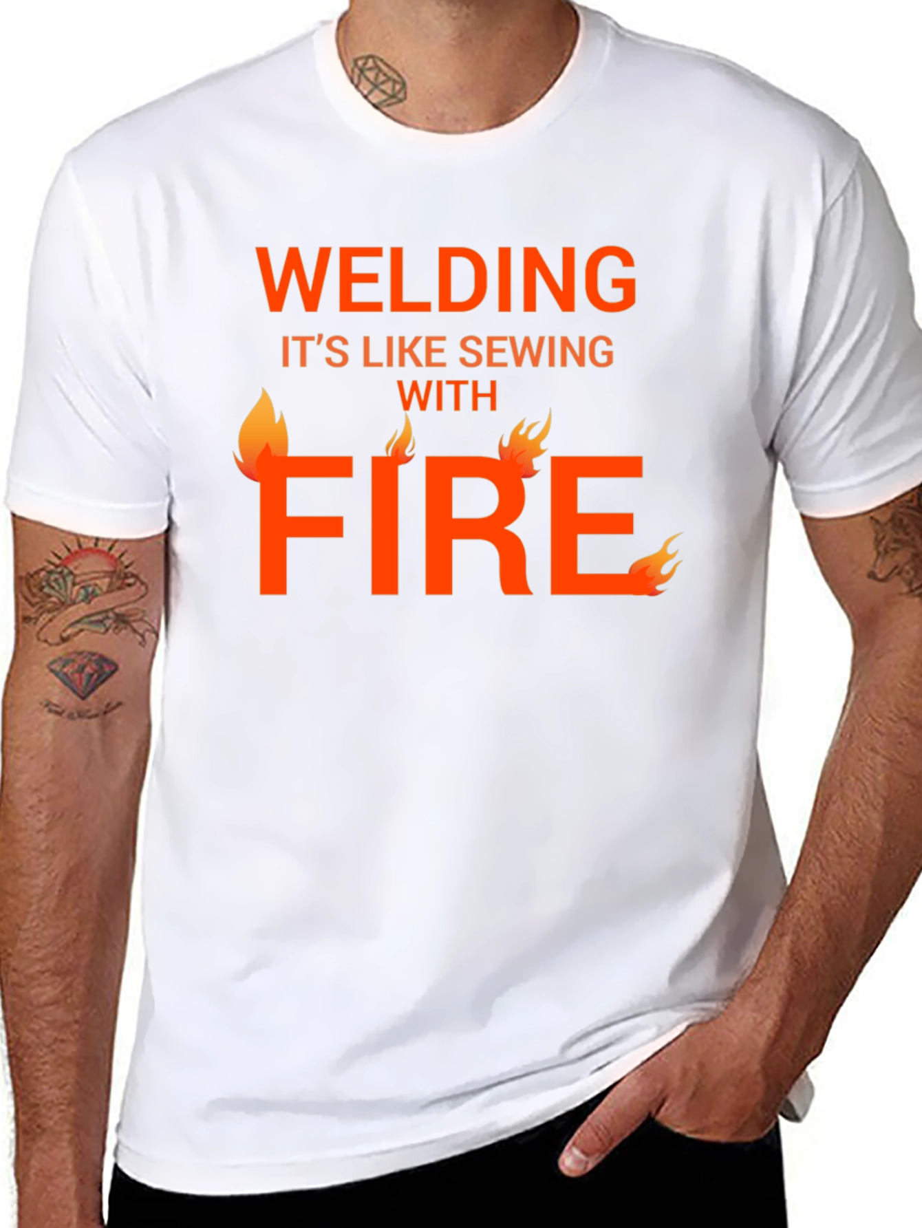 Welding Like Sewing with Fire T-Shirt