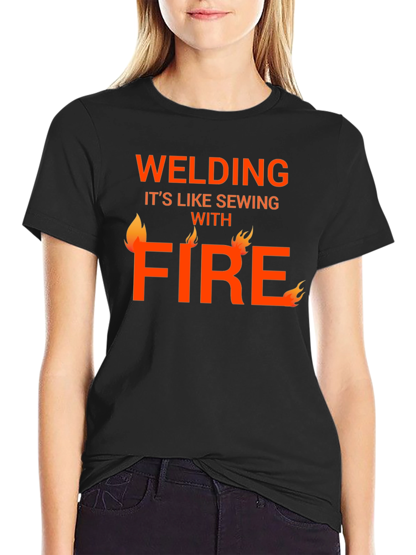 Welding Like Sewing with Fire T-Shirt