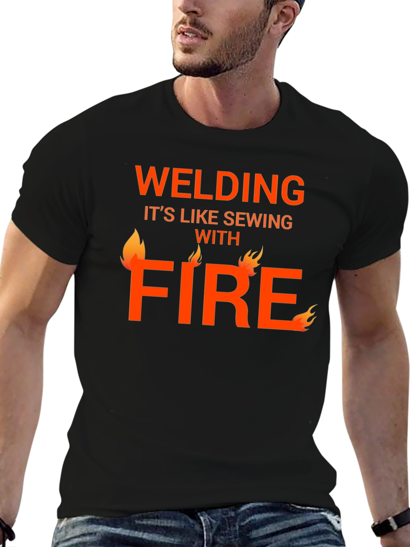 Welding Like Sewing with Fire T-Shirt