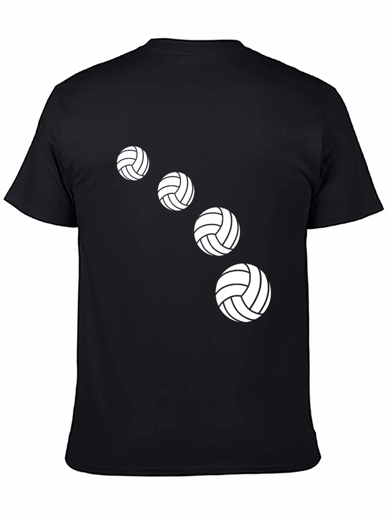 Volleyball Graphic Tee - Black Cotton Shirt