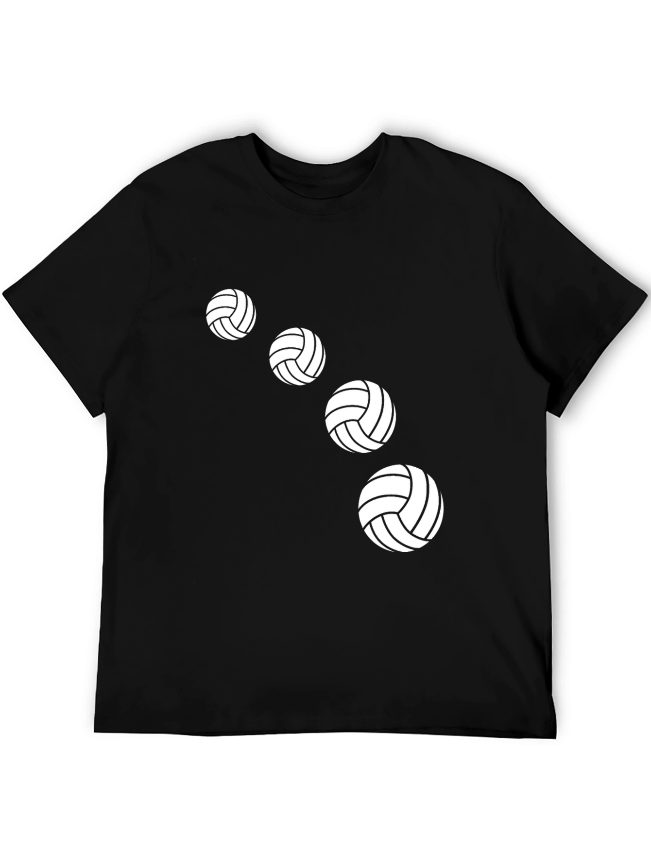 Volleyball Graphic Tee - Black Cotton Shirt