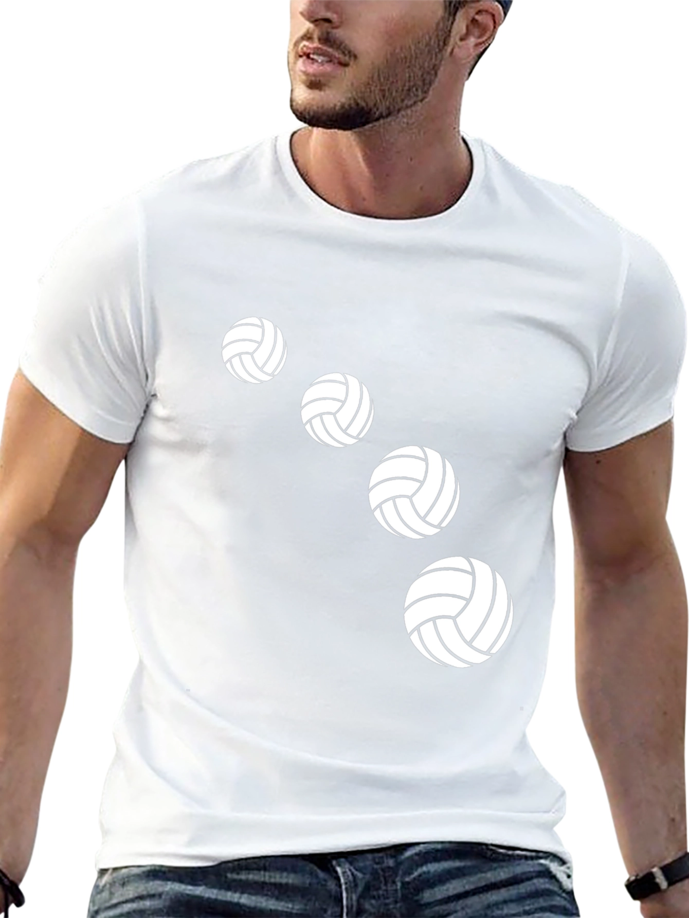 Volleyball Graphic Tee - Black Cotton Shirt
