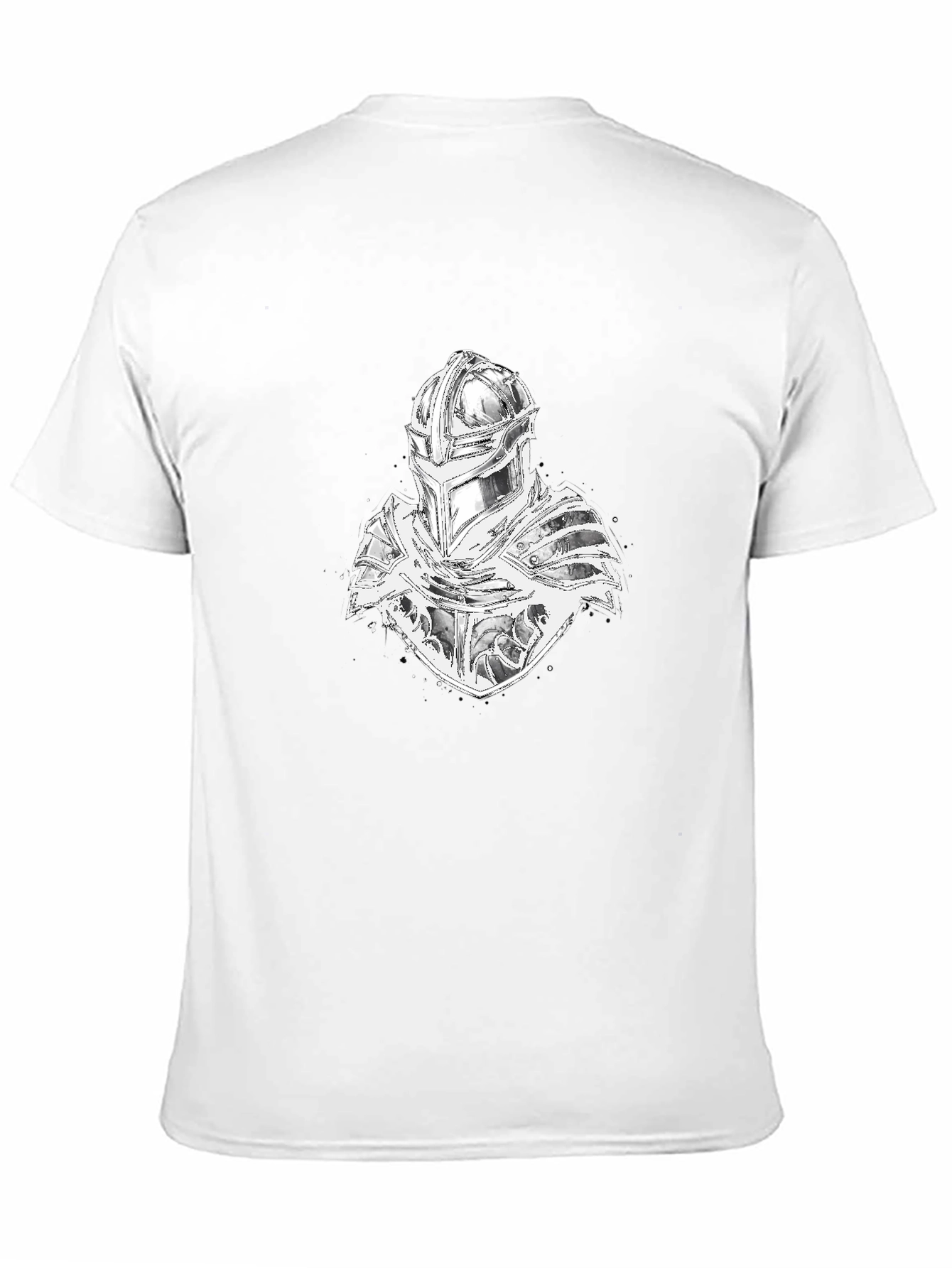 Knight Armor Graphic Print Black T-Shirt