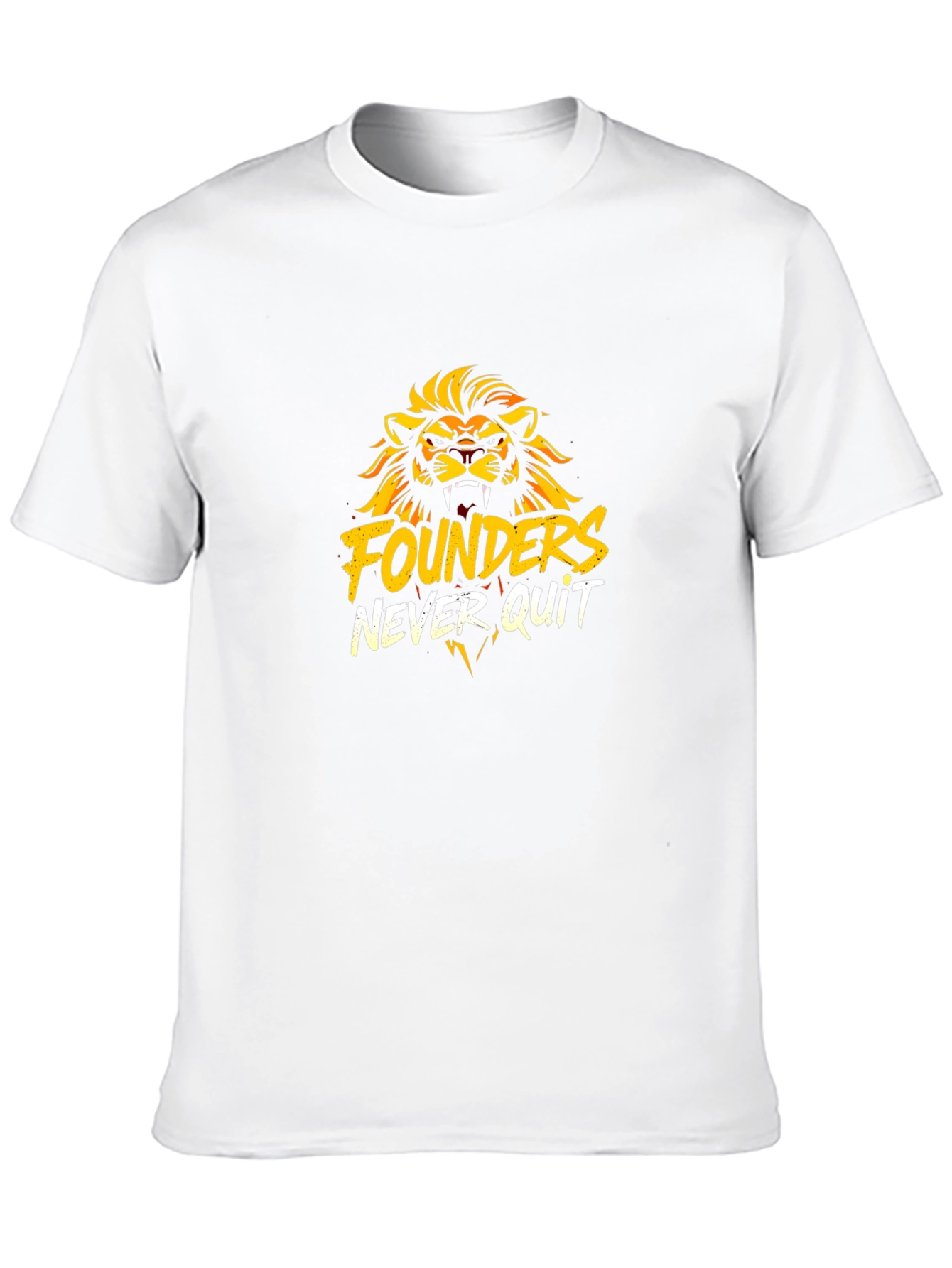 Founders Never Quit Black T-Shirt Lion Graphic Print