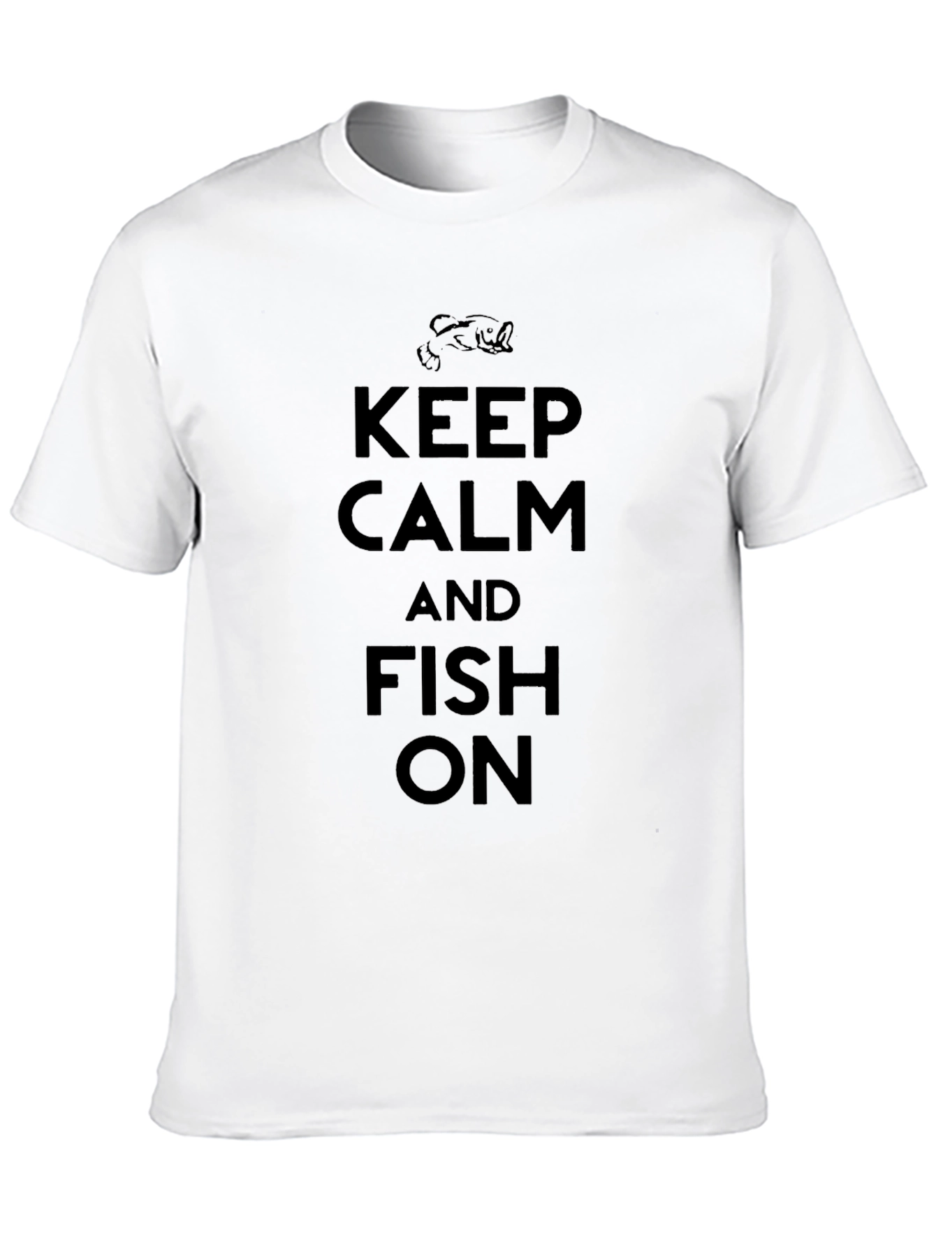 Keep Calm & Fish On Black Graphic T-Shirt