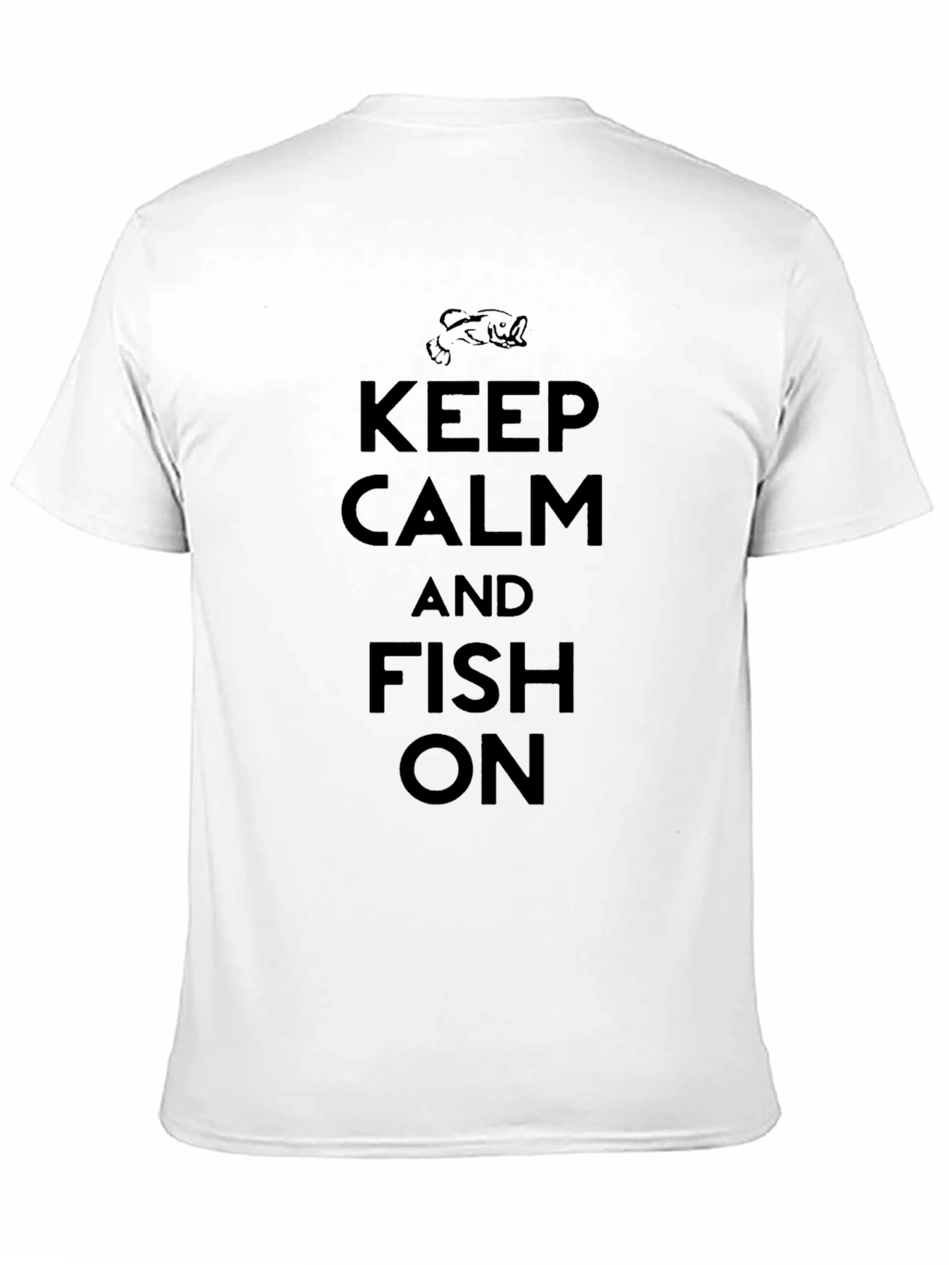 Keep Calm & Fish On Black Graphic T-Shirt