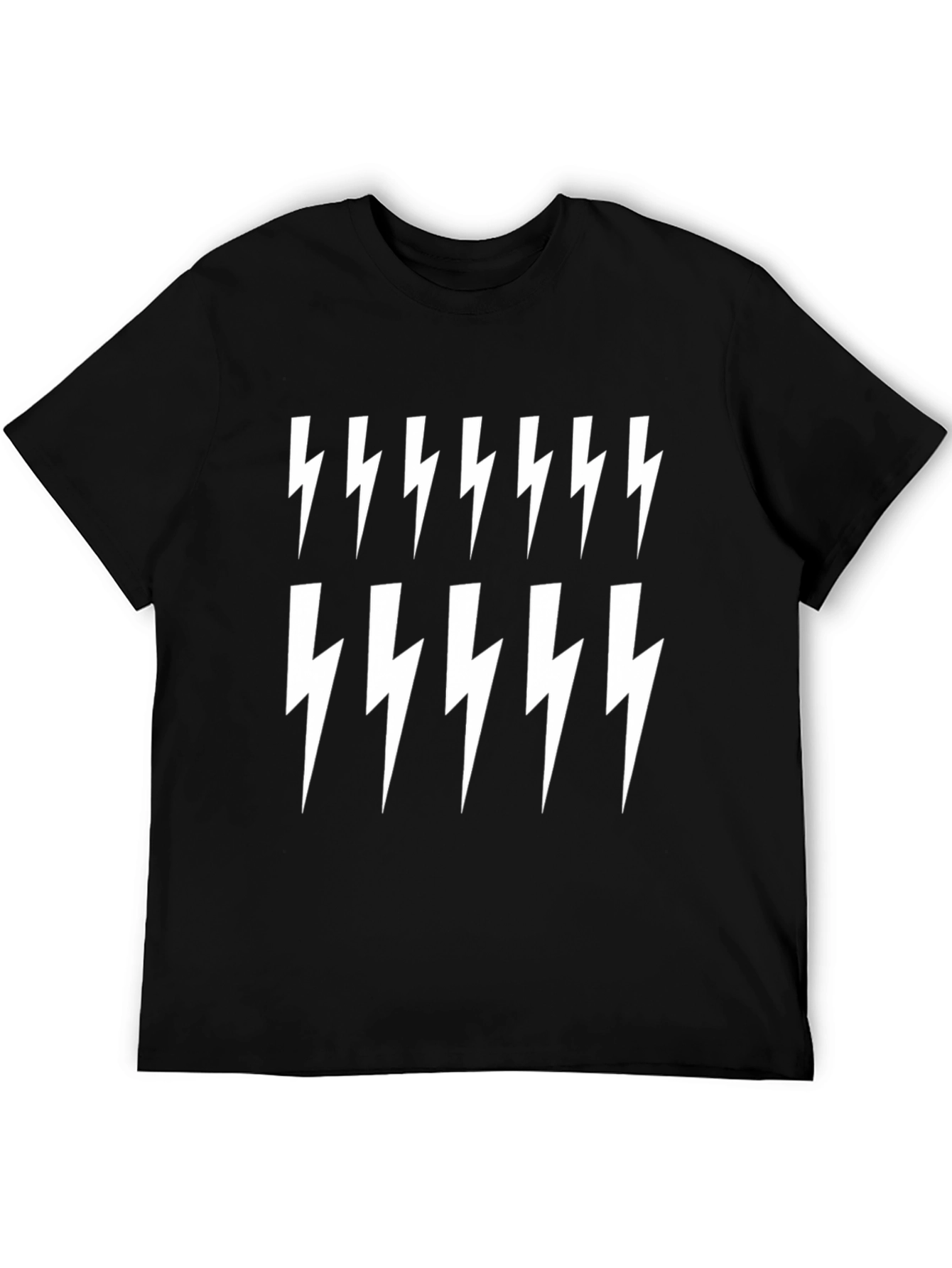 Lightning Bolt Print Black T-Shirt