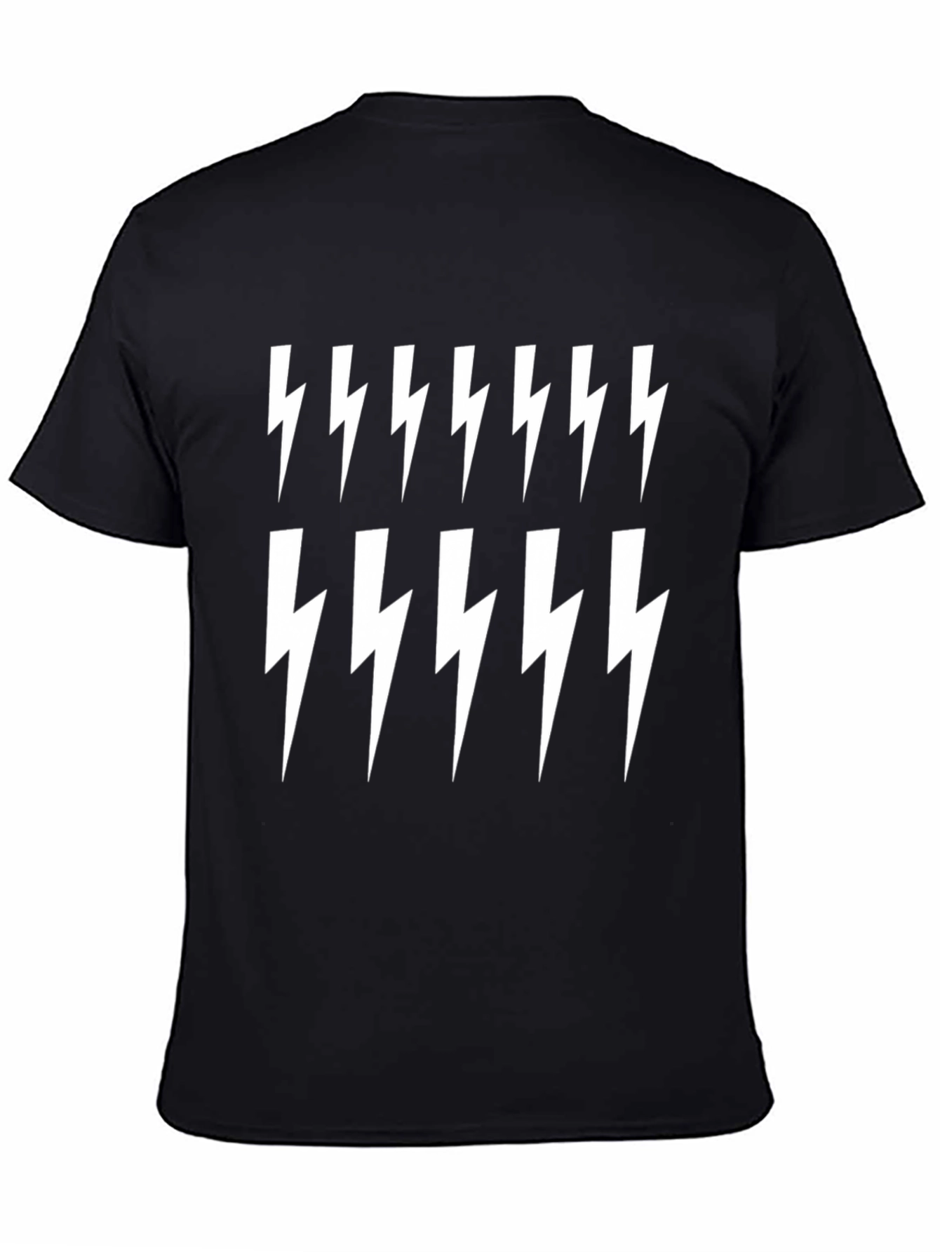 Lightning Bolt Print Black T-Shirt