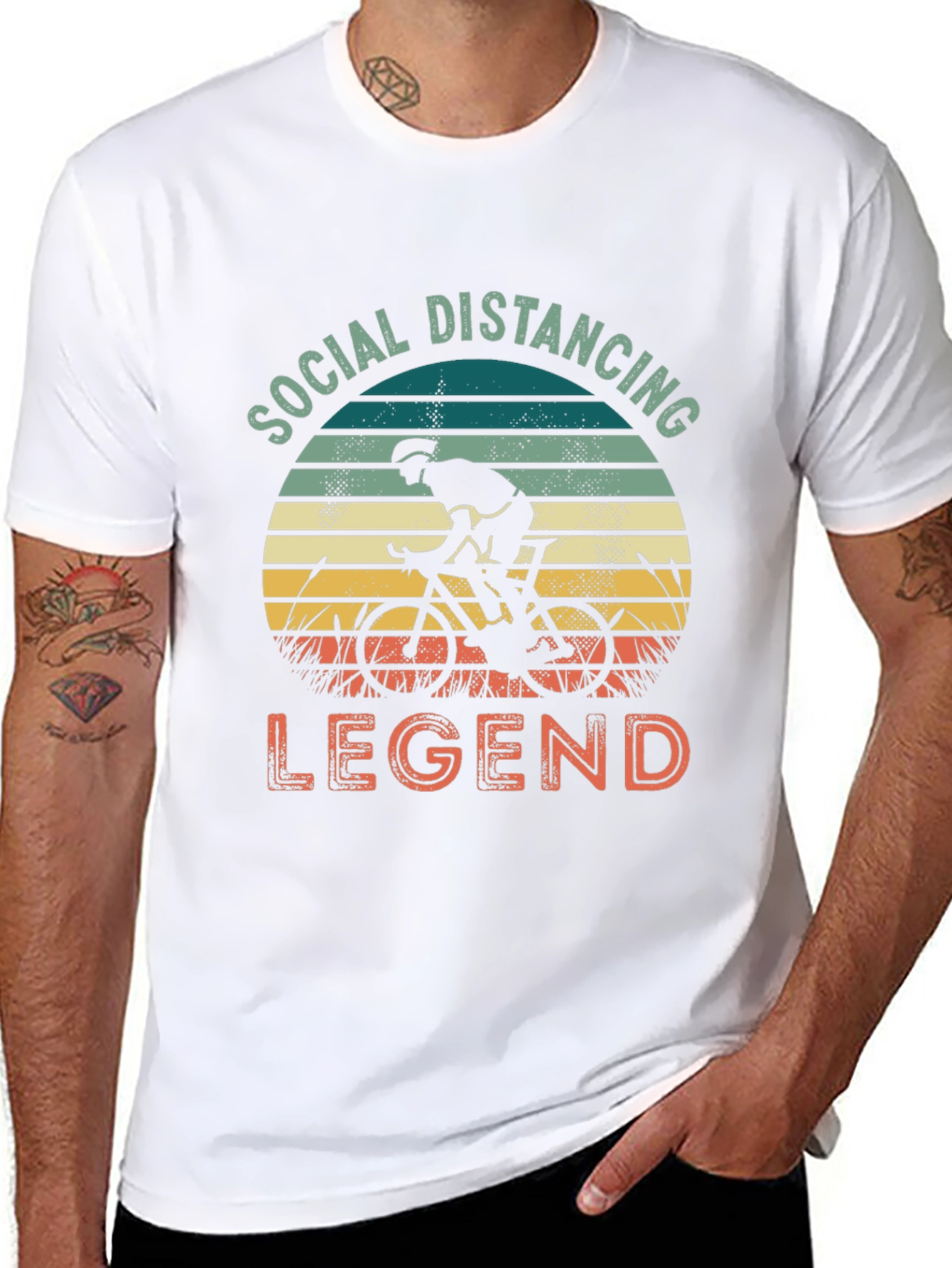 Social Distancing Legend Cyclist Graphic T-Shirt