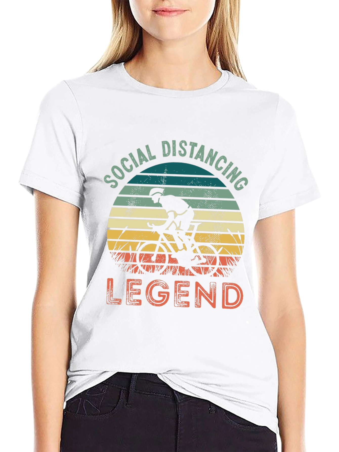 Social Distancing Legend Cyclist Graphic T-Shirt