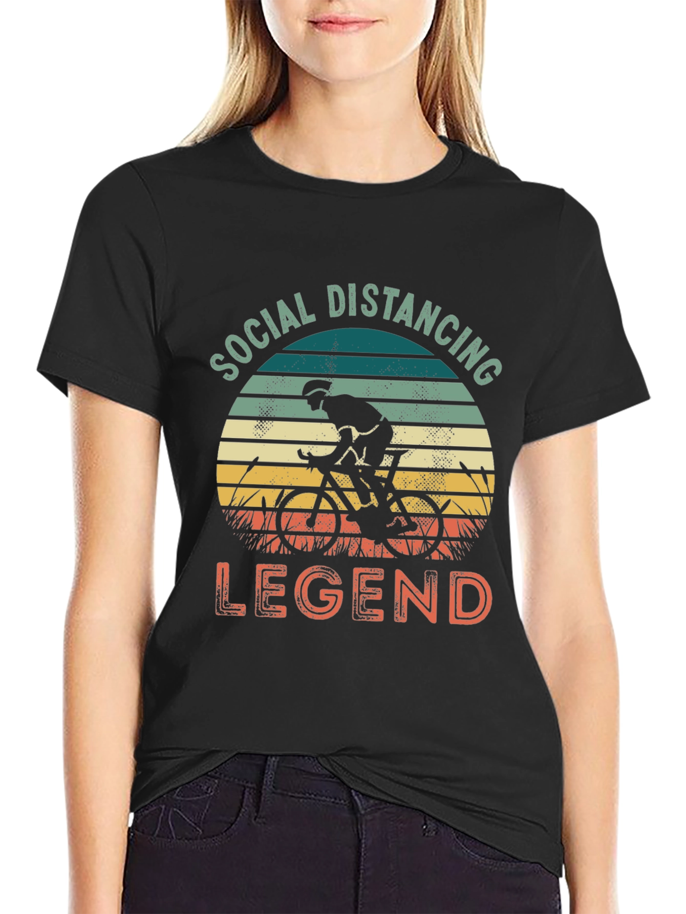 Social Distancing Legend Cyclist Graphic T-Shirt
