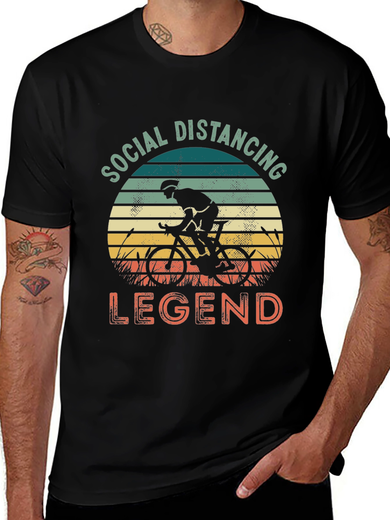 Social Distancing Legend Cyclist Graphic T-Shirt