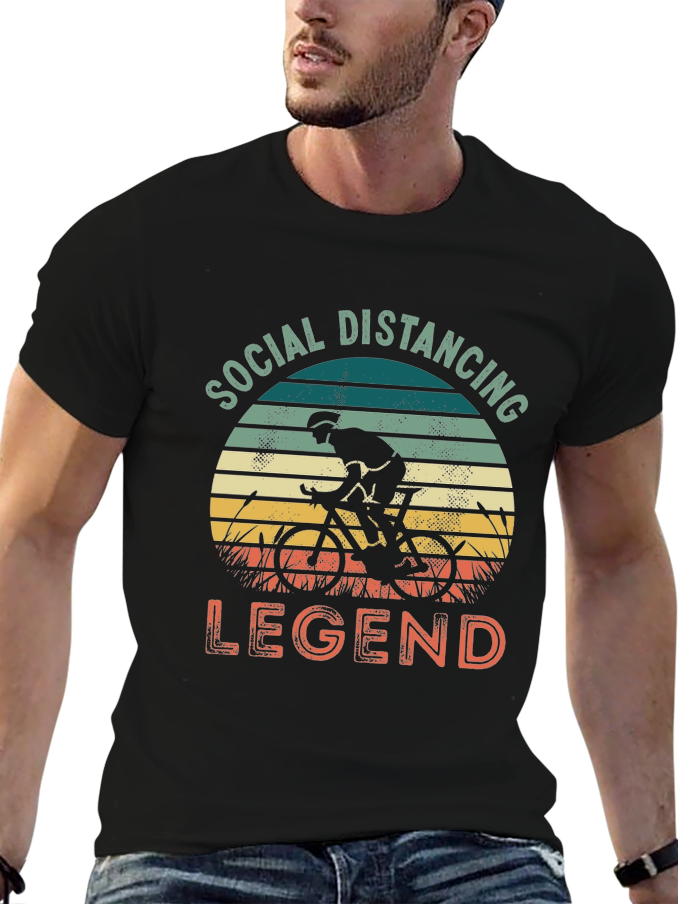 Social Distancing Legend Cyclist Graphic T-Shirt