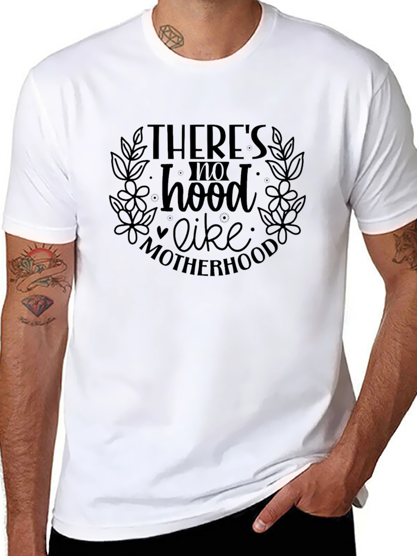 Theres No Hood Like Motherhood Black T-Shirt