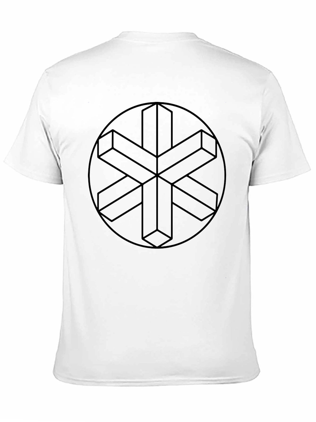 Optical Illusion Geometric Print Black T-Shirt