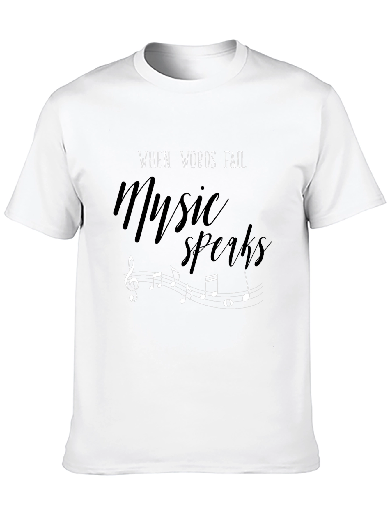Music Speaks Mens Graphic Tee - Black