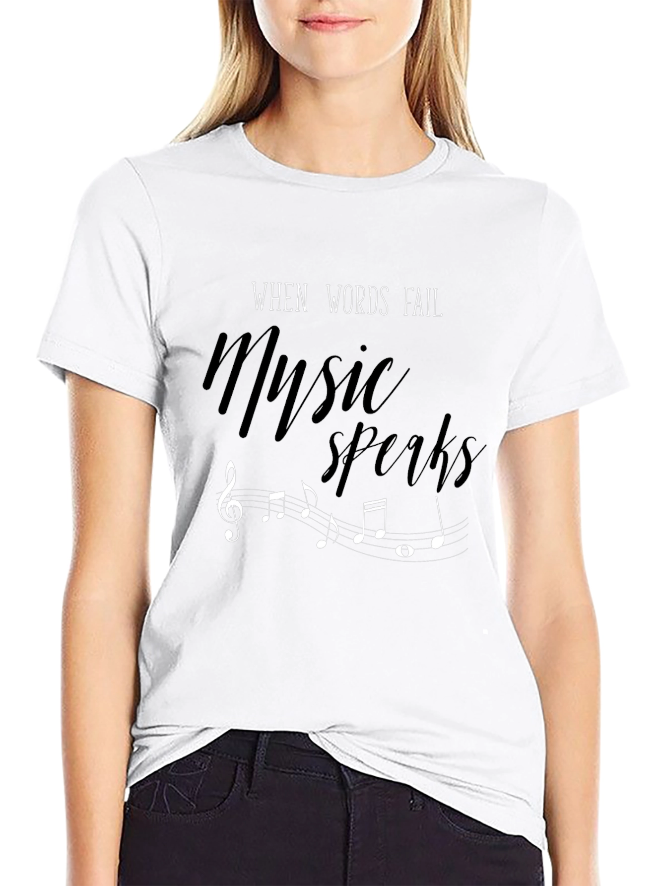 Music Speaks Mens Graphic Tee - Black