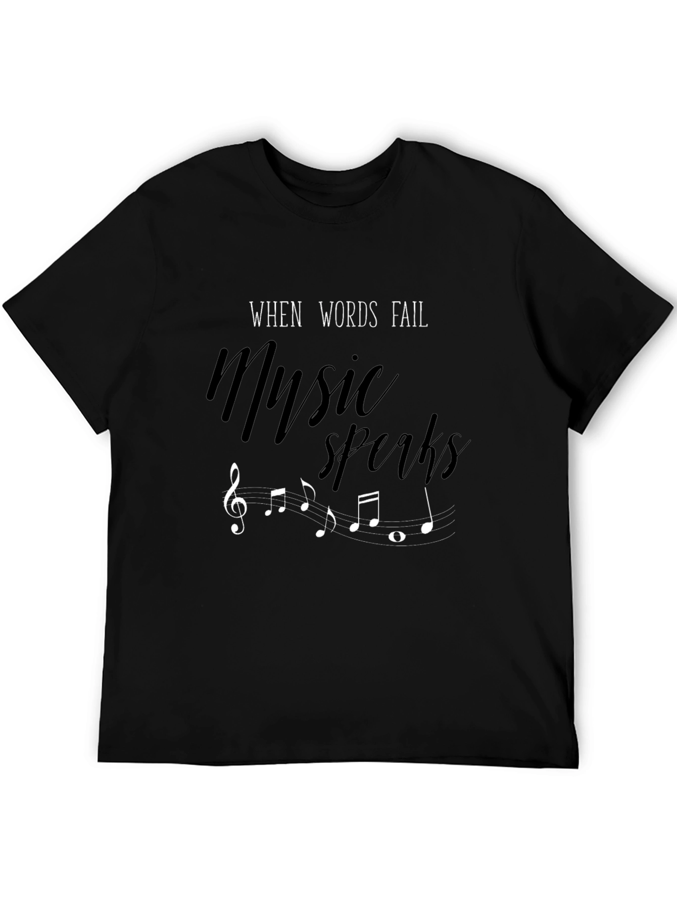 Music Speaks Mens Graphic Tee - Black