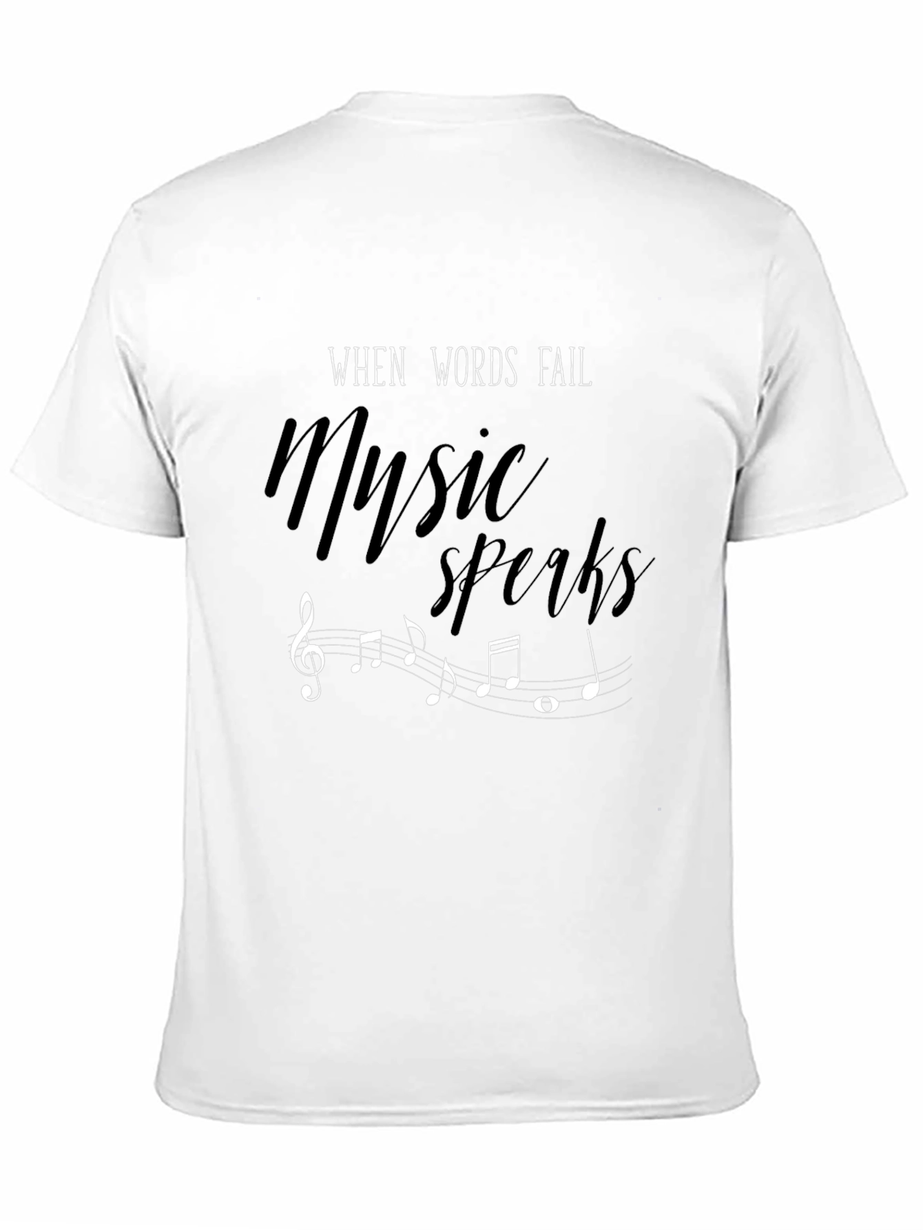 Music Speaks Mens Graphic Tee - Black