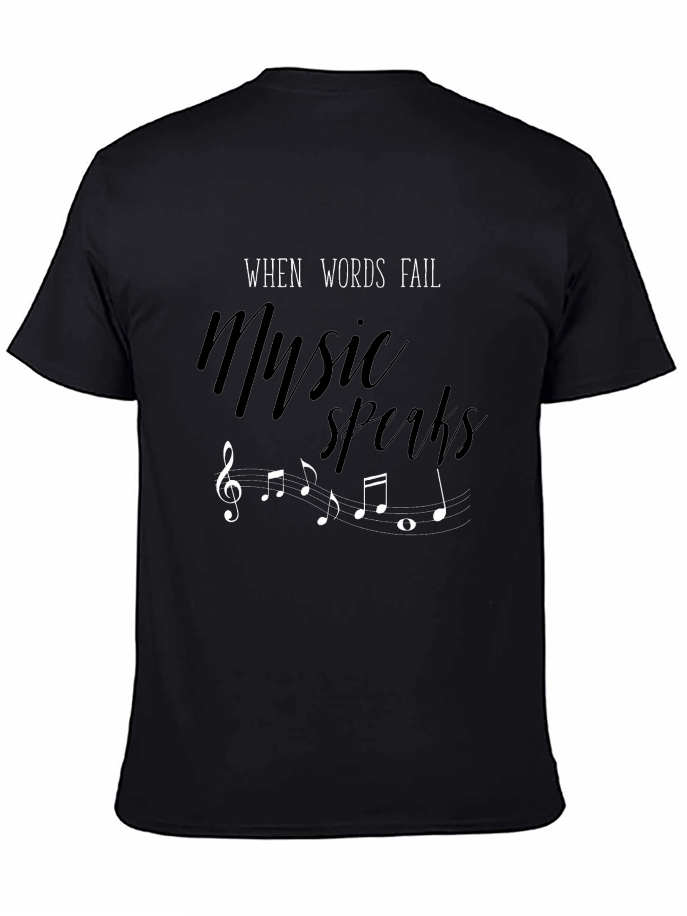 Music Speaks Mens Graphic Tee - Black