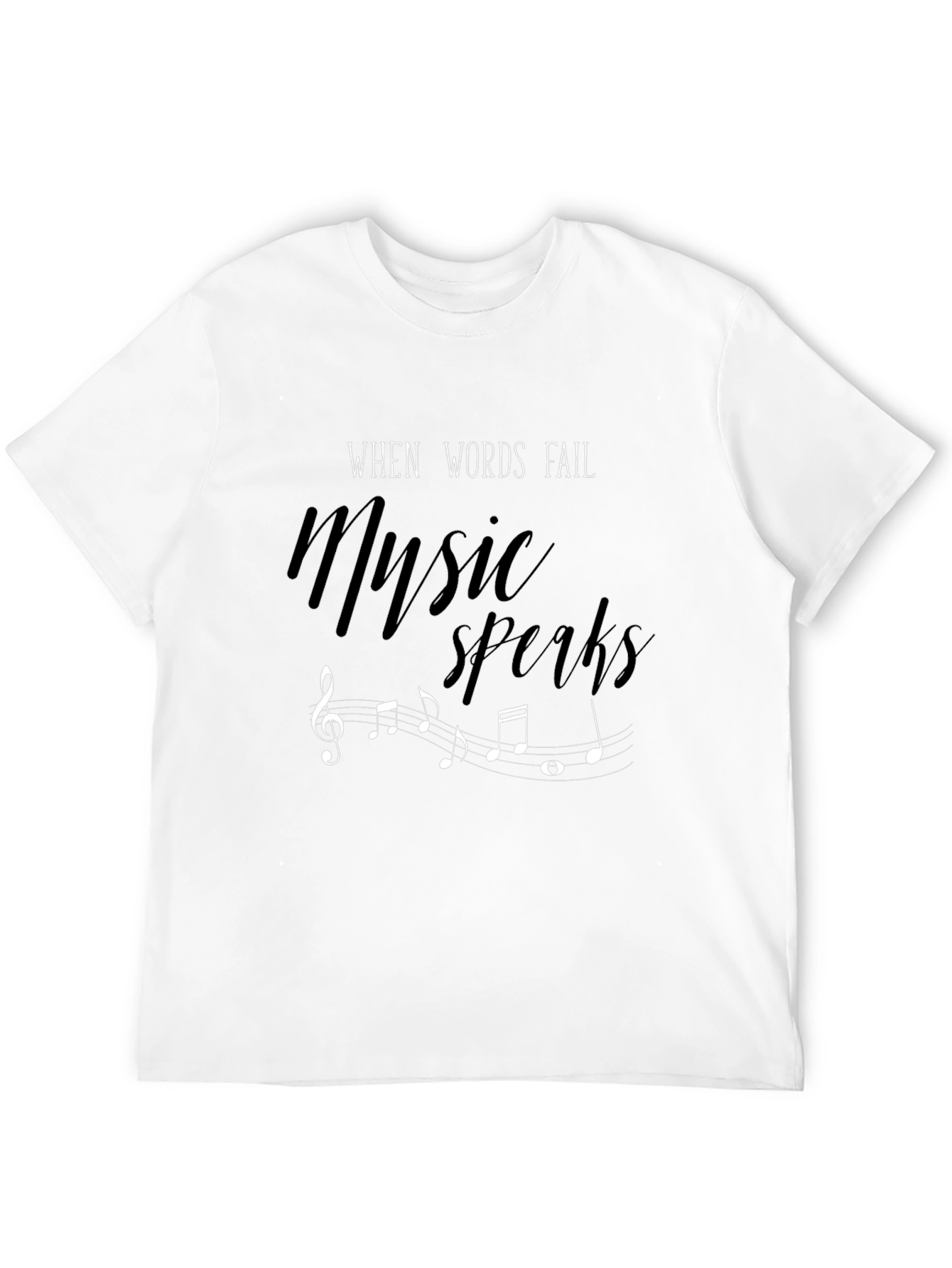 Music Speaks Mens Graphic Tee - Black