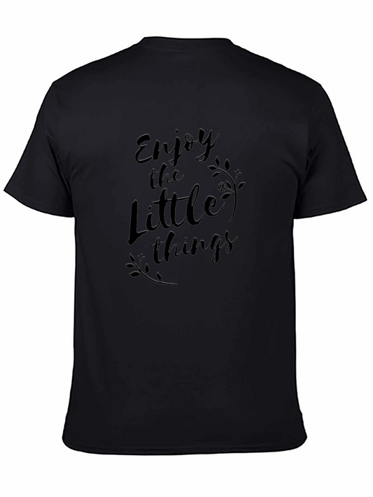 Enjoy the Little Things Black Graphic T-Shirt