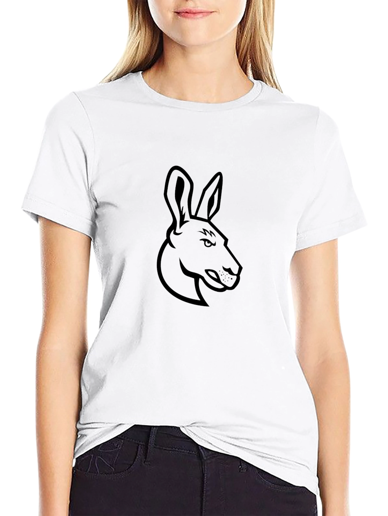 Black Kangaroo Graphic Tee - Cool Casual Style