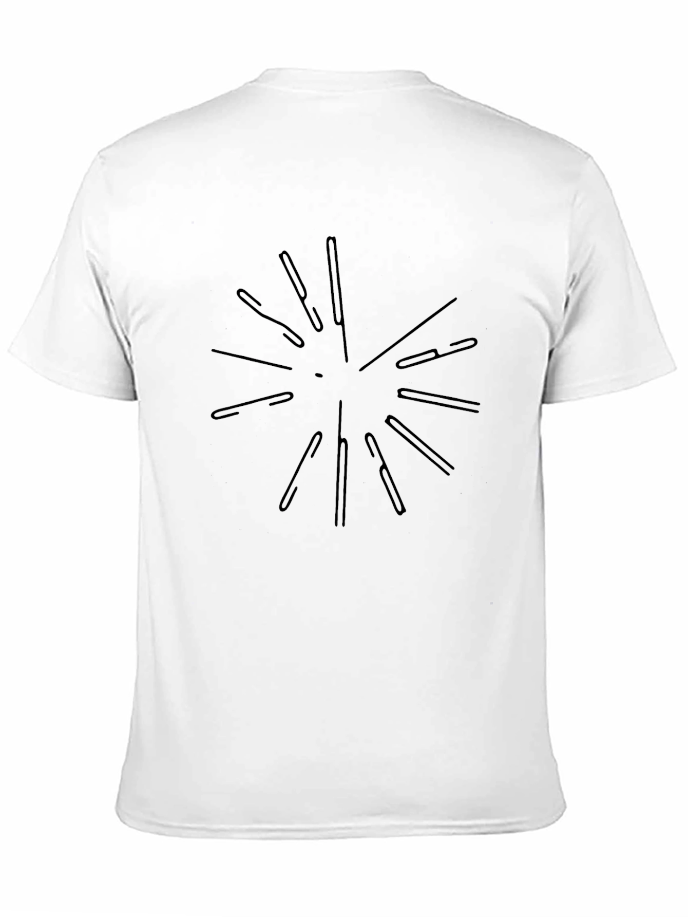 Mens Black Graphic Tee - Abstract Burst Design